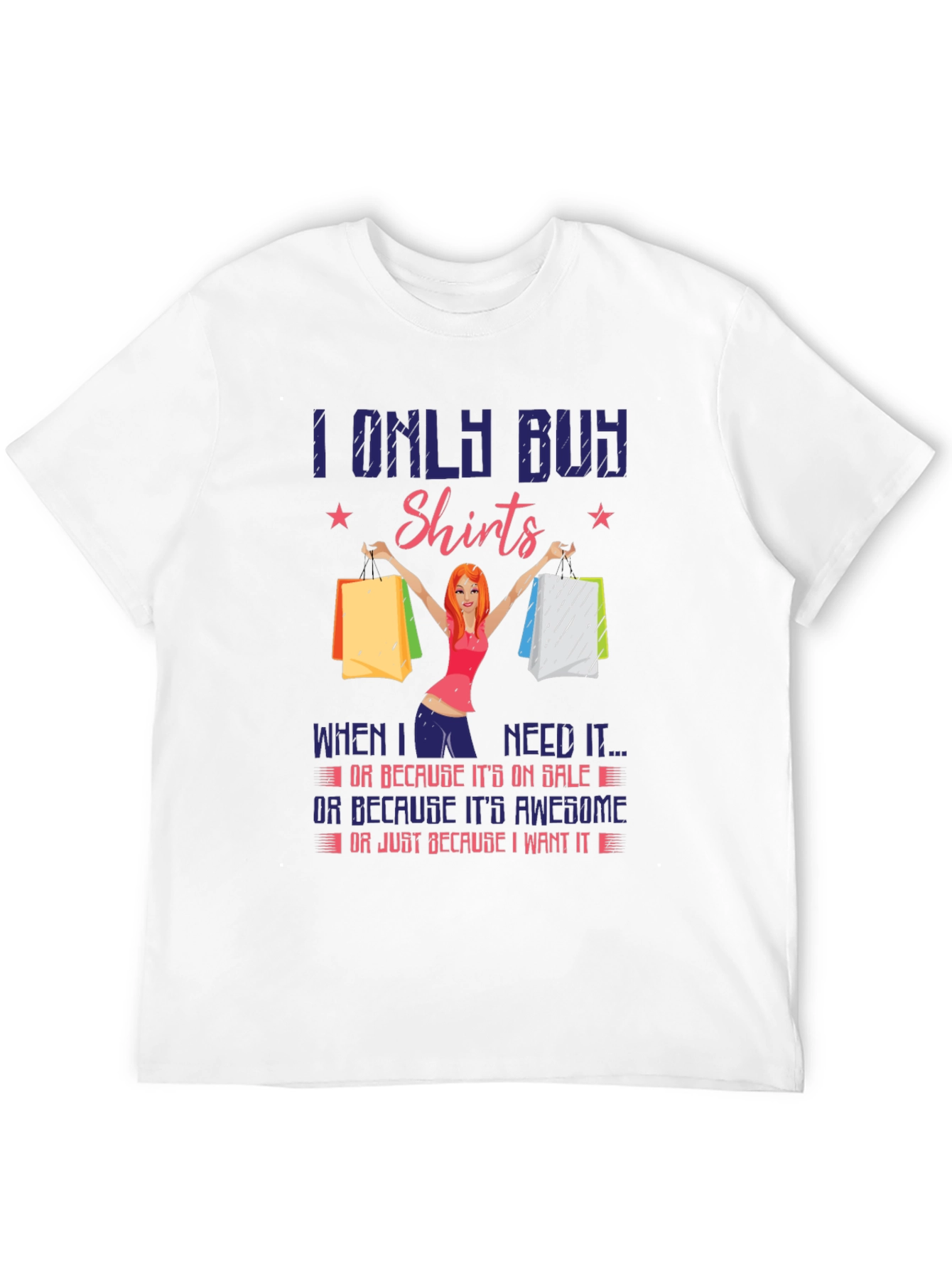 Black Funny "I Only Buy Shirts" Graphic Tee view 12