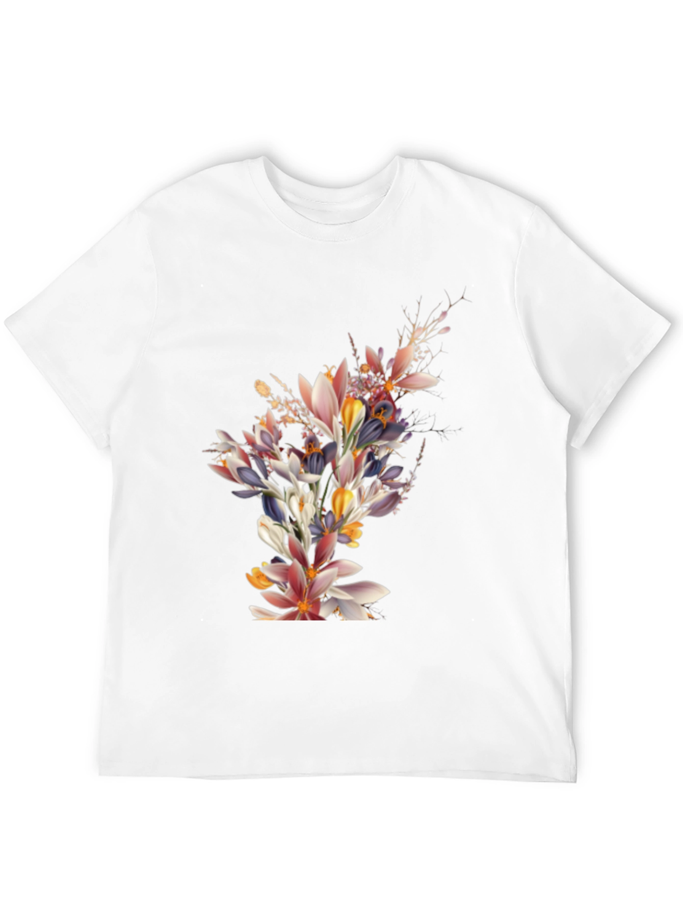 Black Floral Print Black T-Shirt view 12