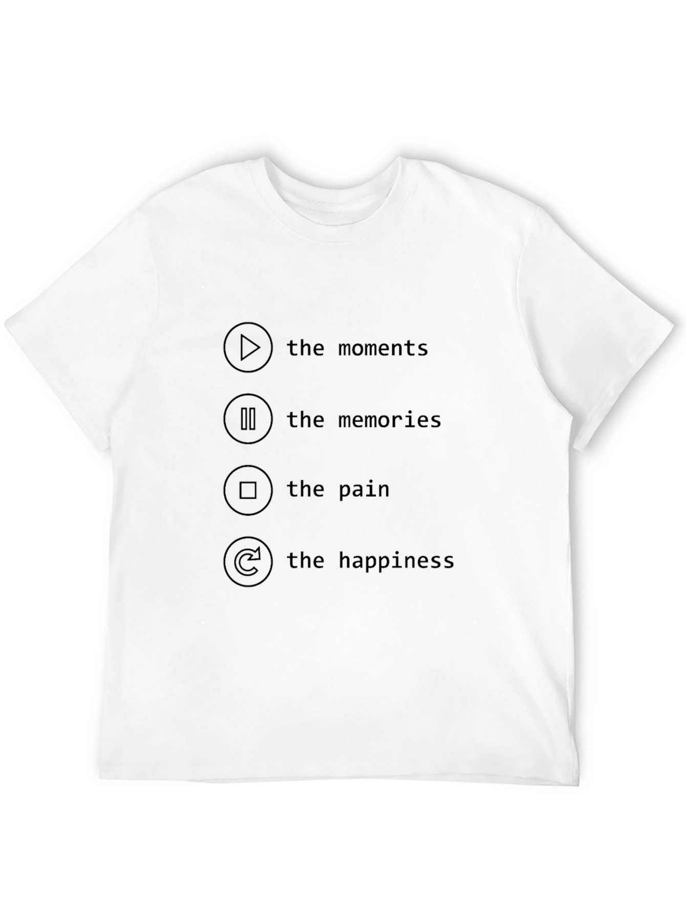 Black Moments Memories Pain Happiness Graphic Tee view 12