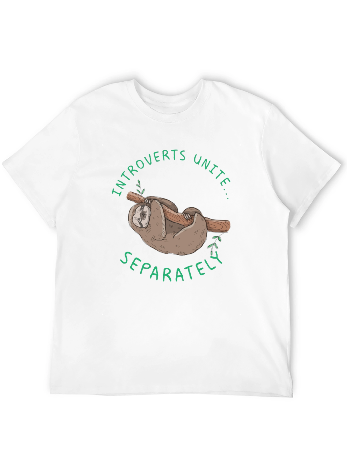 Black Introverts Unite Sloth Graphic T-Shirt - Comfy Cotton view 12