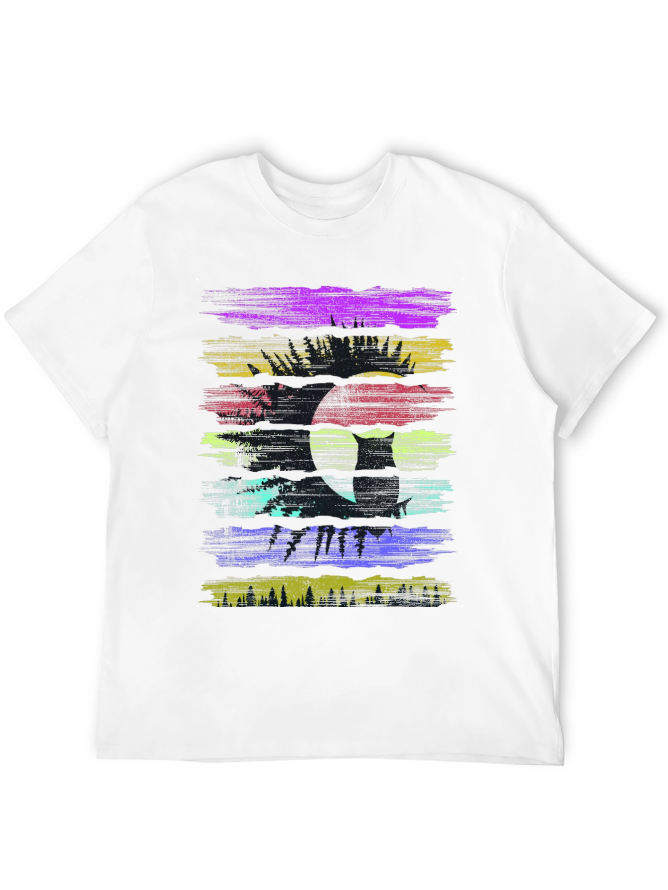 Black Retro Owl Sunset Graphic Tee - Black view 12