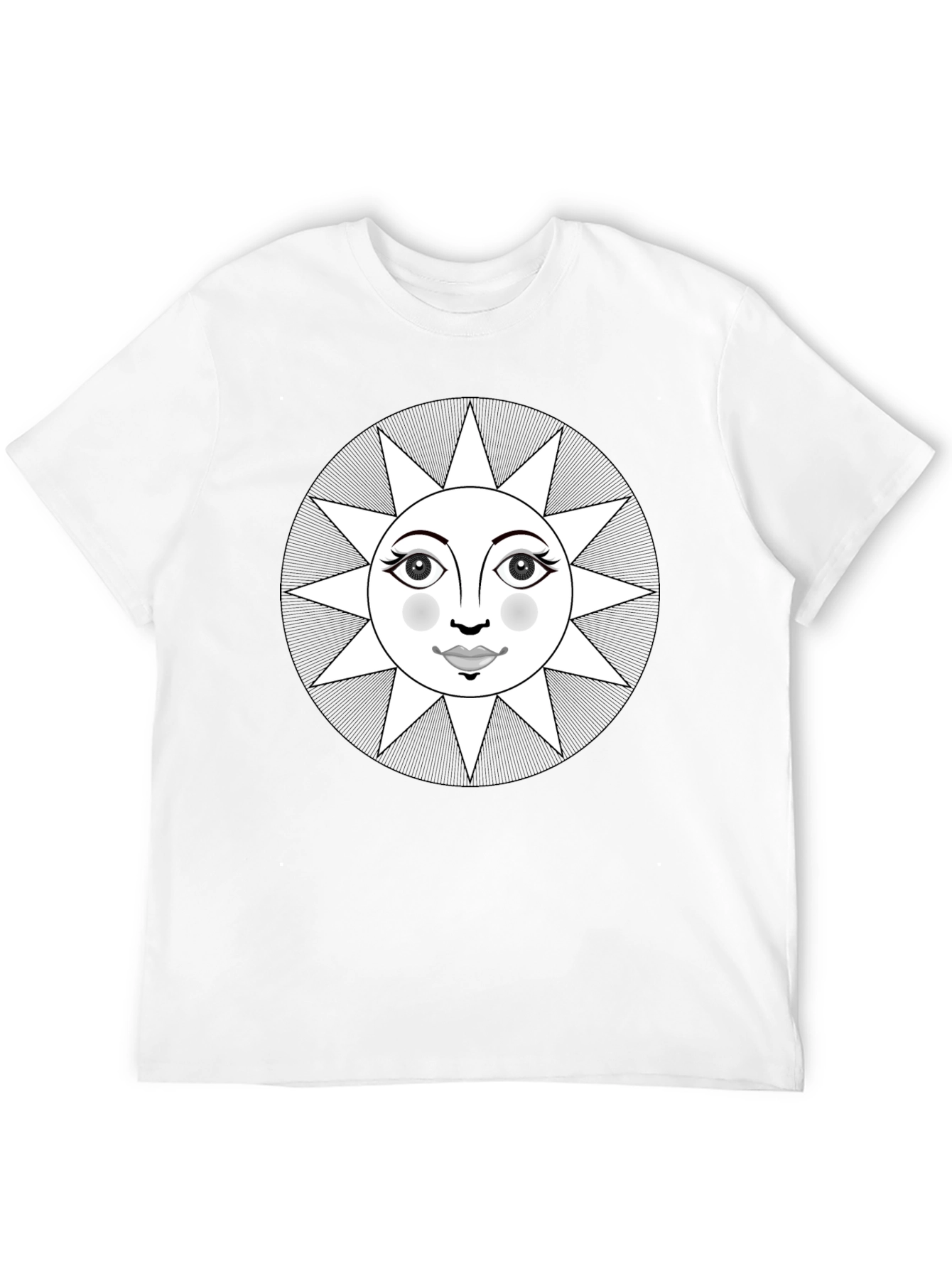 Black Celestial Sun Face Graphic Tee - Black view 12