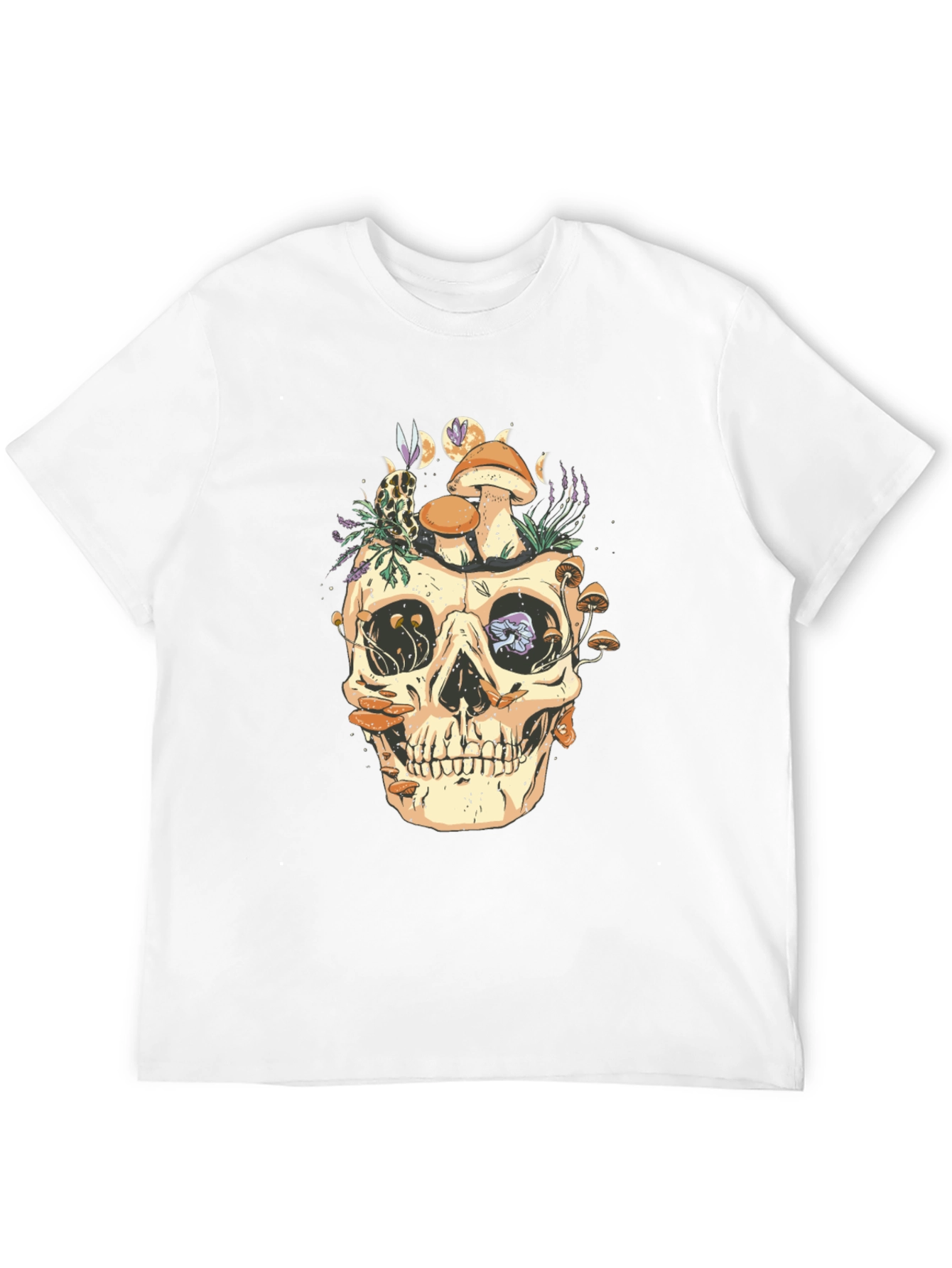 Black Skull & Mushroom Graphic Tee - Unique Design view 12