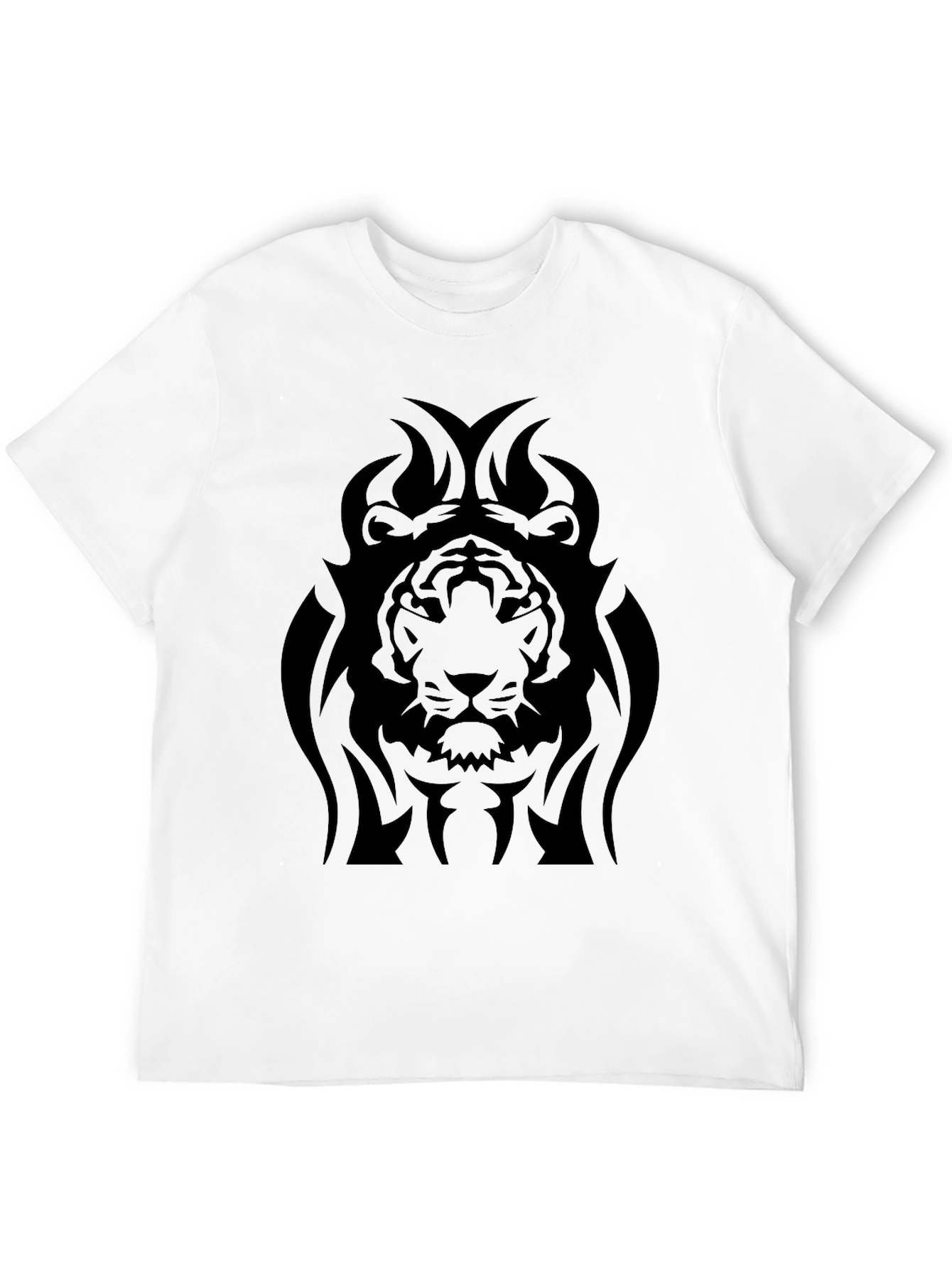 Black Lion Face Graphic Black T-Shirt view 12