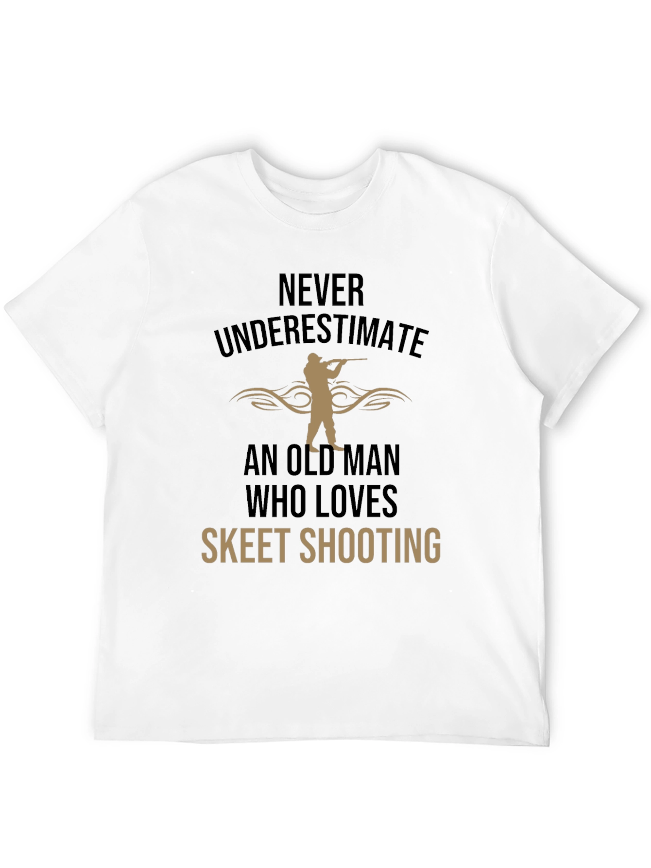 Black Skeet Shooting Old Man T-Shirt view 12