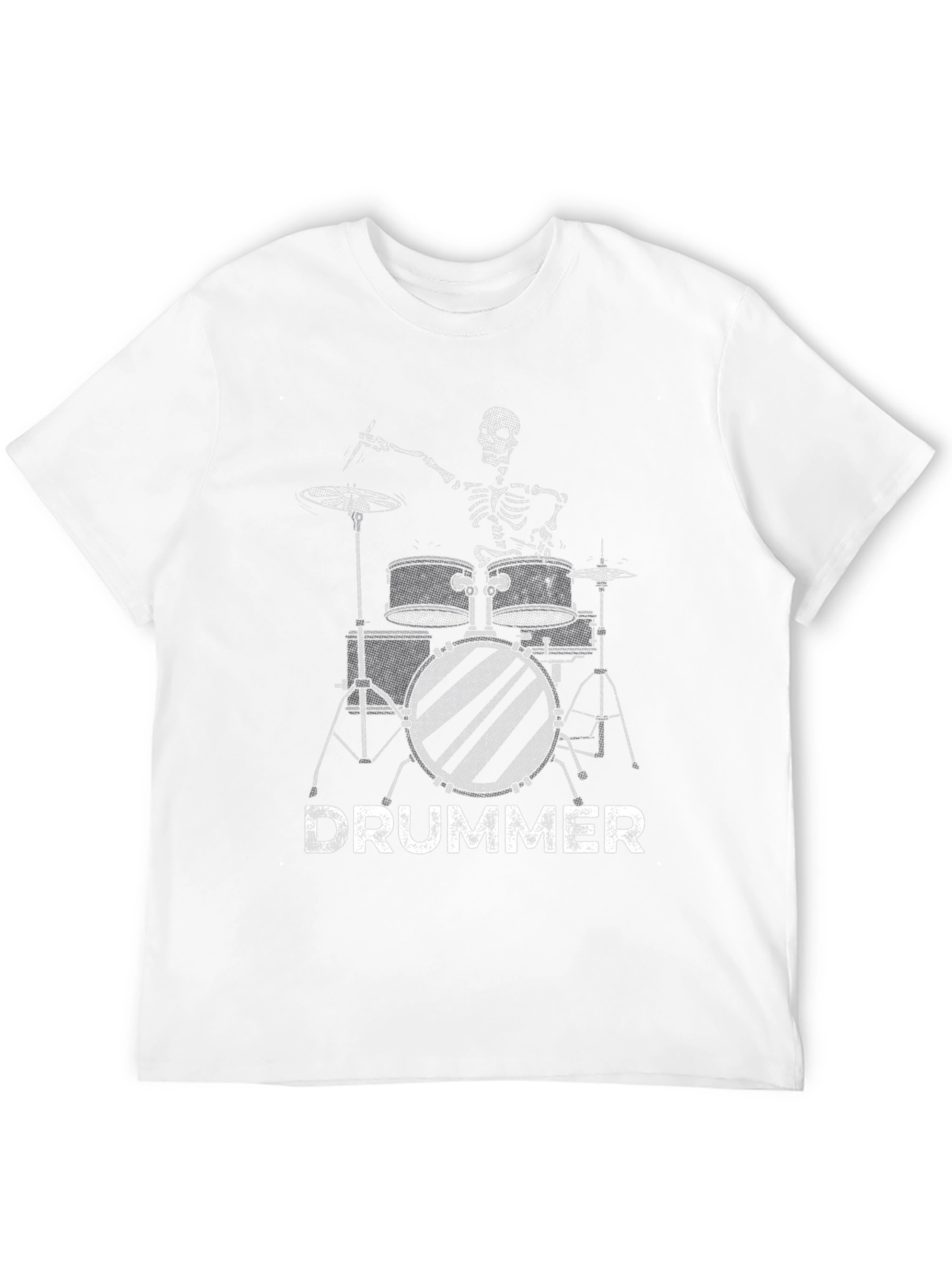Black Skeleton Drummer Graphic Black T-Shirt view 12