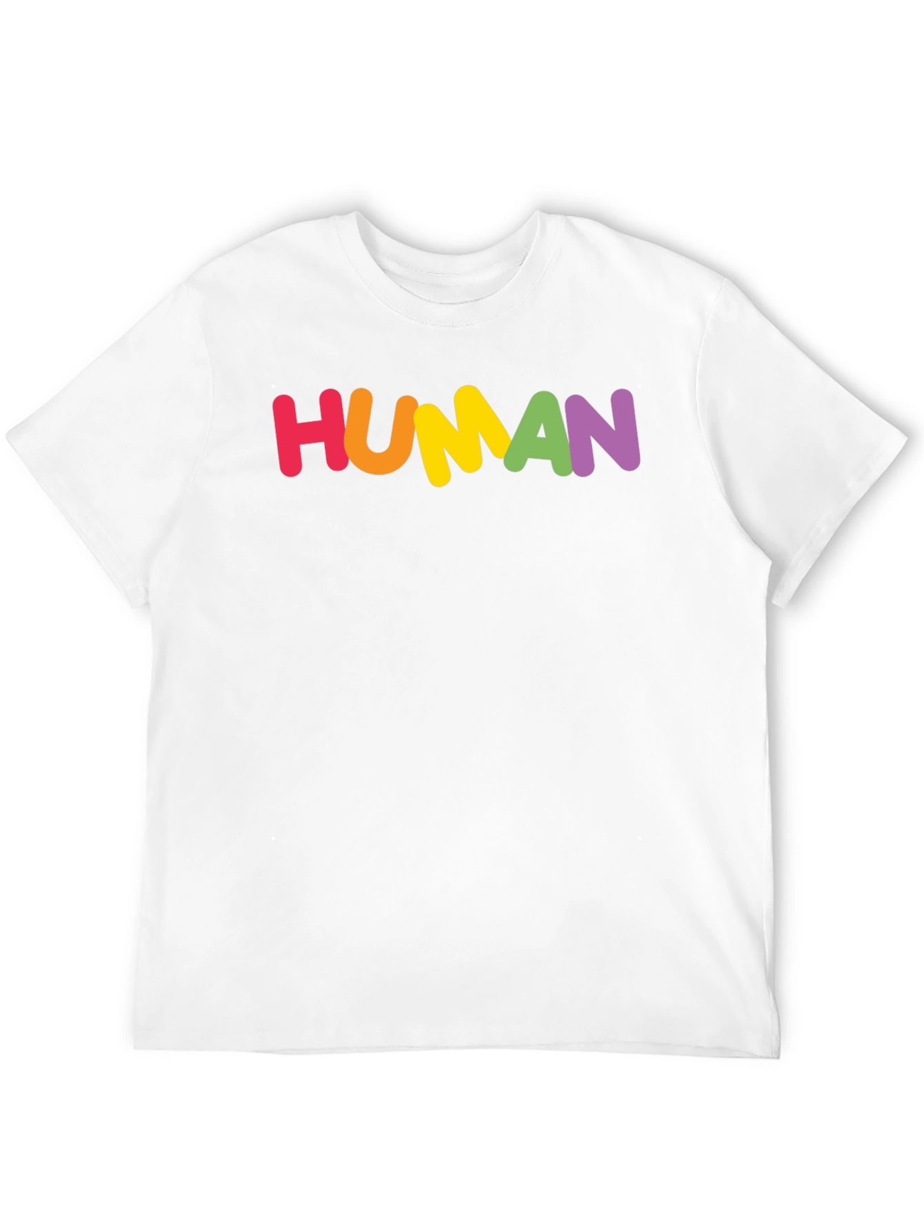 Black Rainbow HUMAN Graphic Tee - Black Cotton Blend Shirt view 12