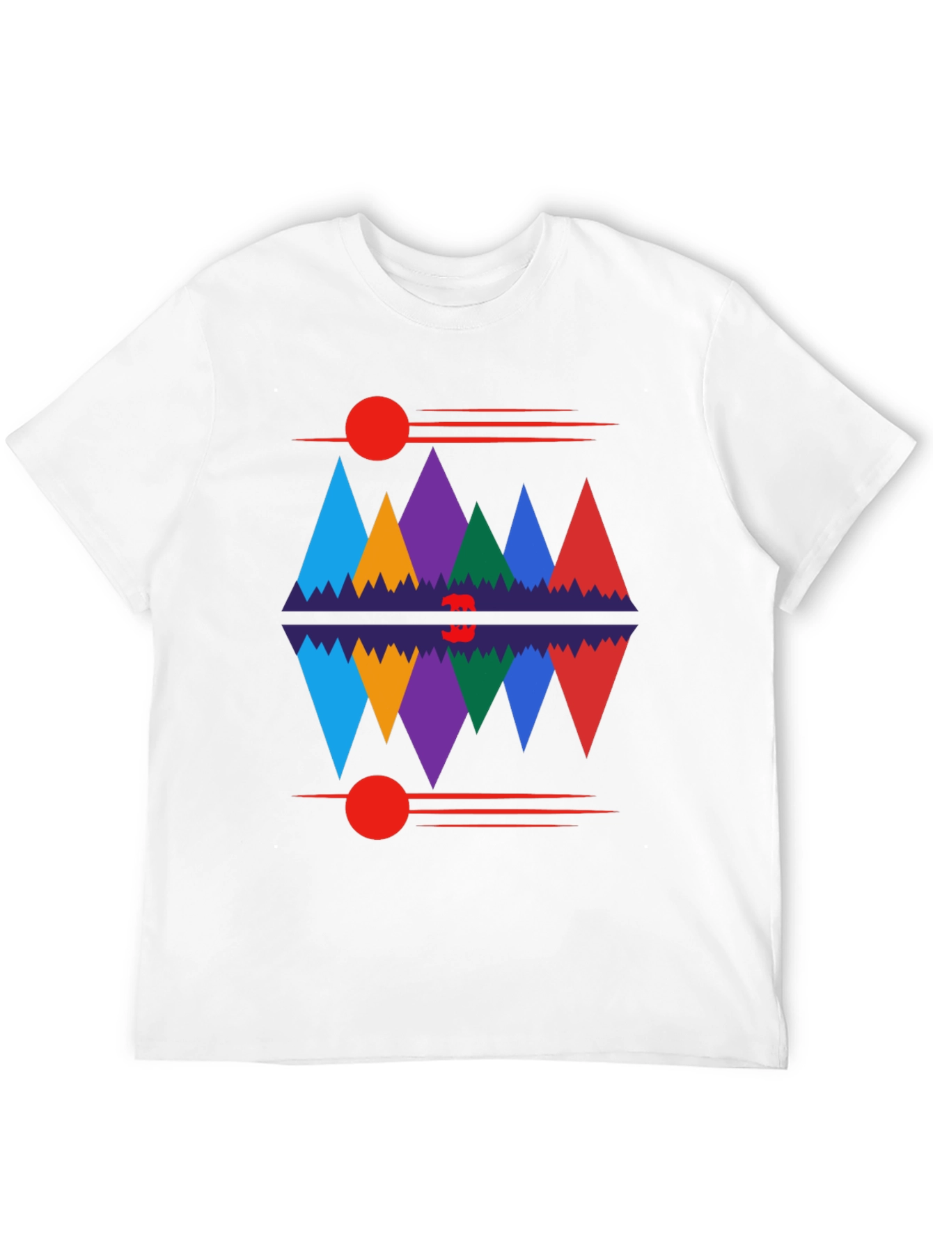 Black Geometric Mountain Range Graphic Tee view 12