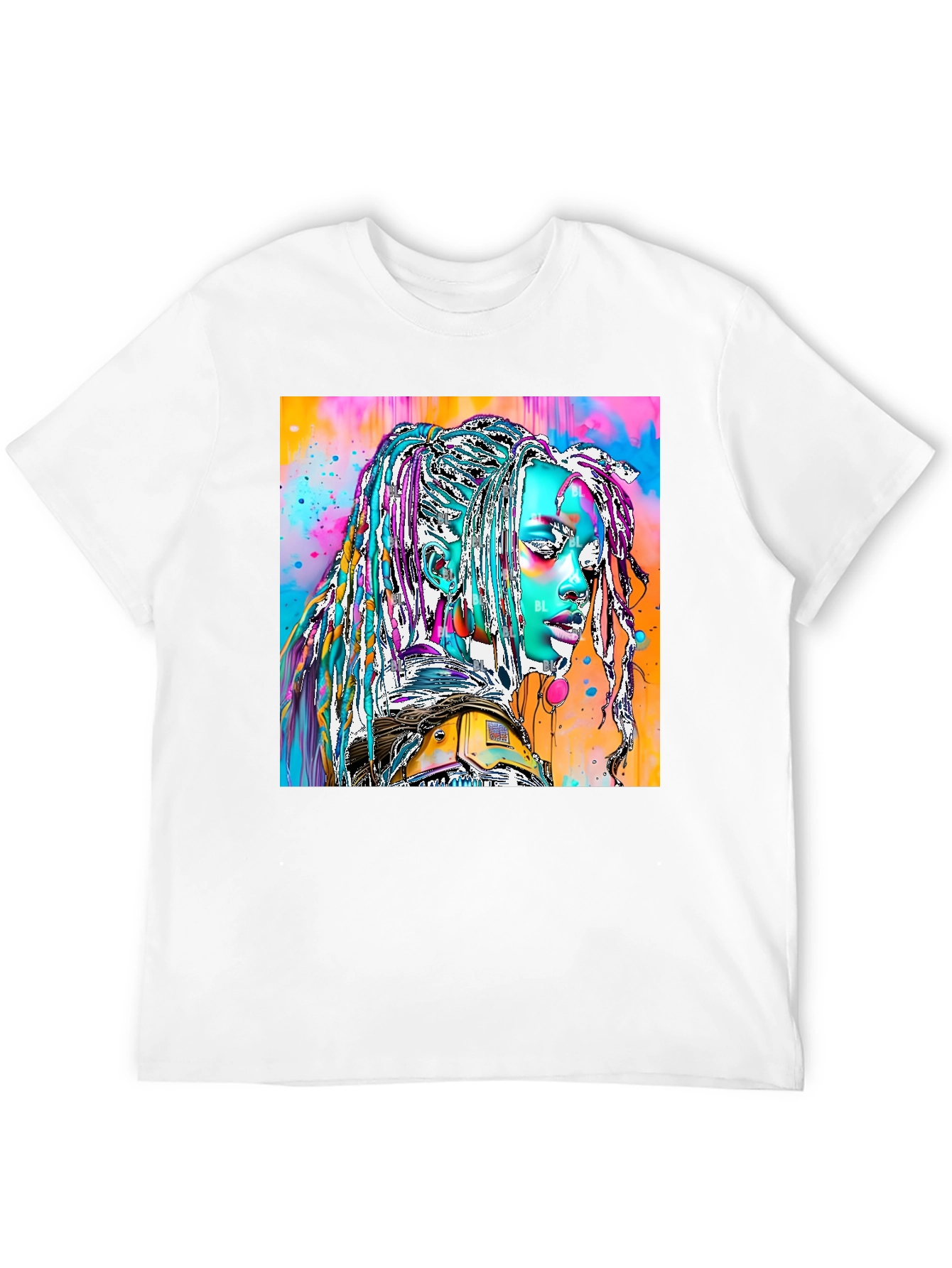 Black Vibrant Futuristic Graphic Print Tee view 12