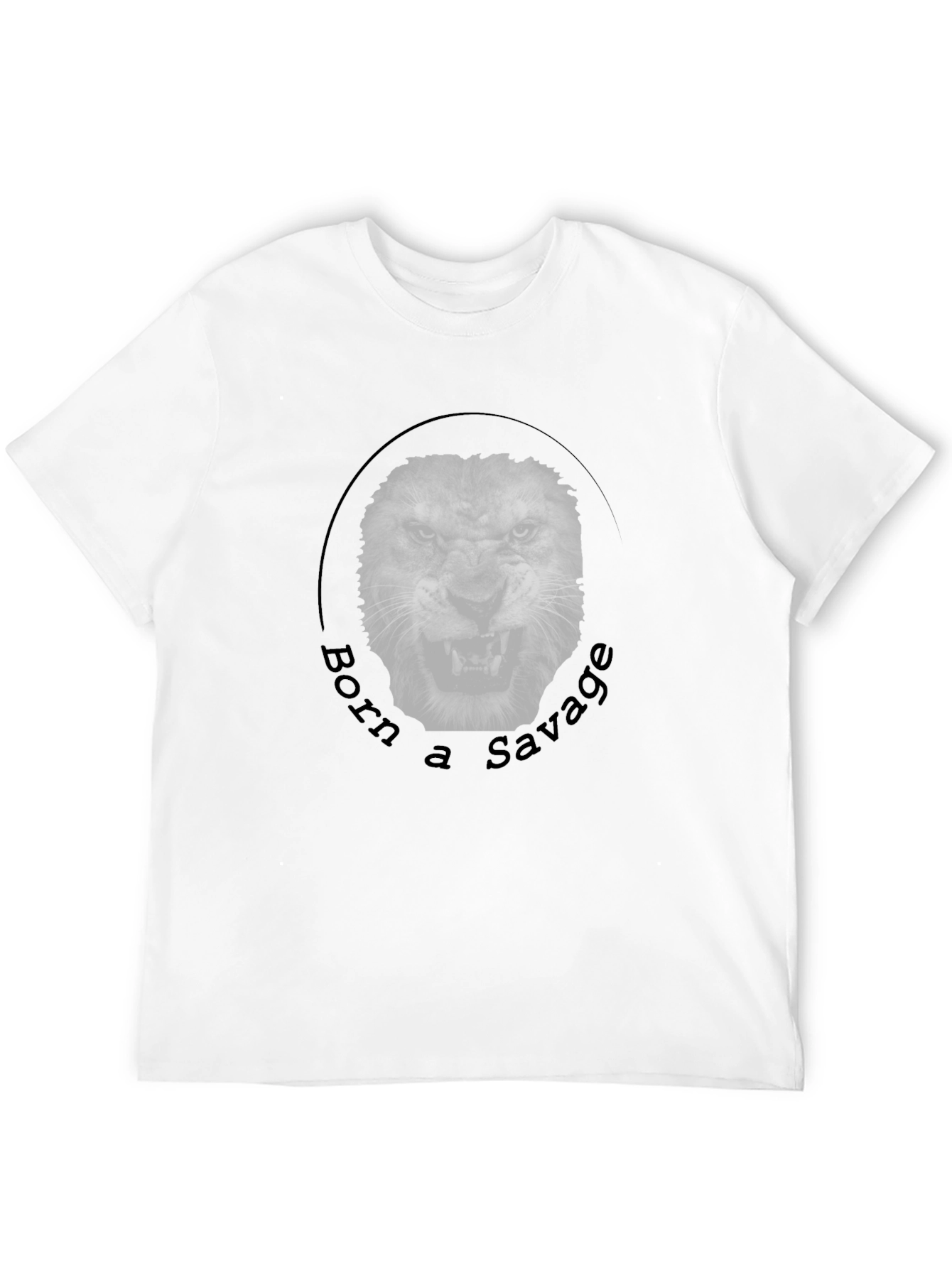 Black Born a Savage Lion Graphic Black T-Shirt view 12