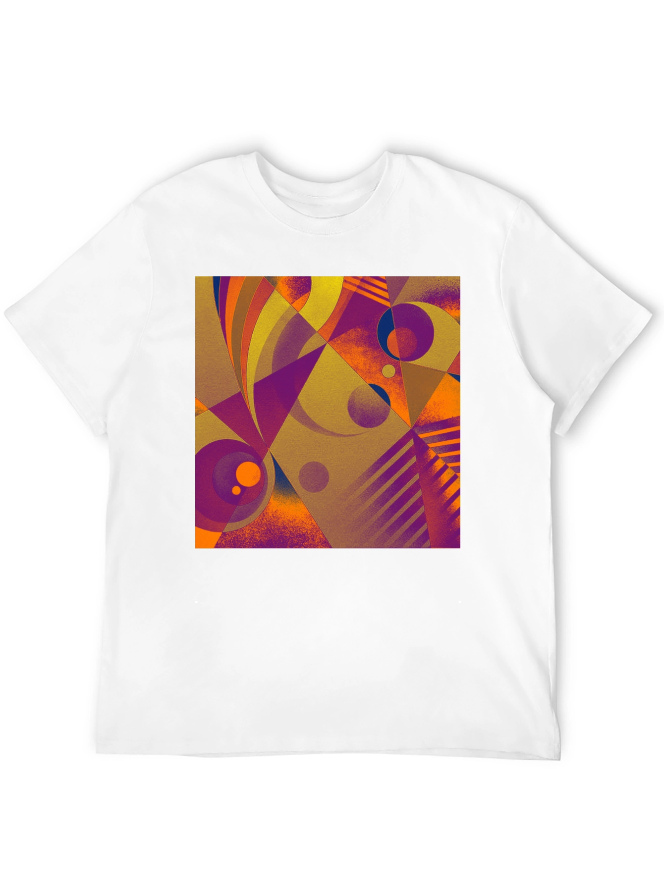 Black Abstract Geometric Print T-Shirt view 12