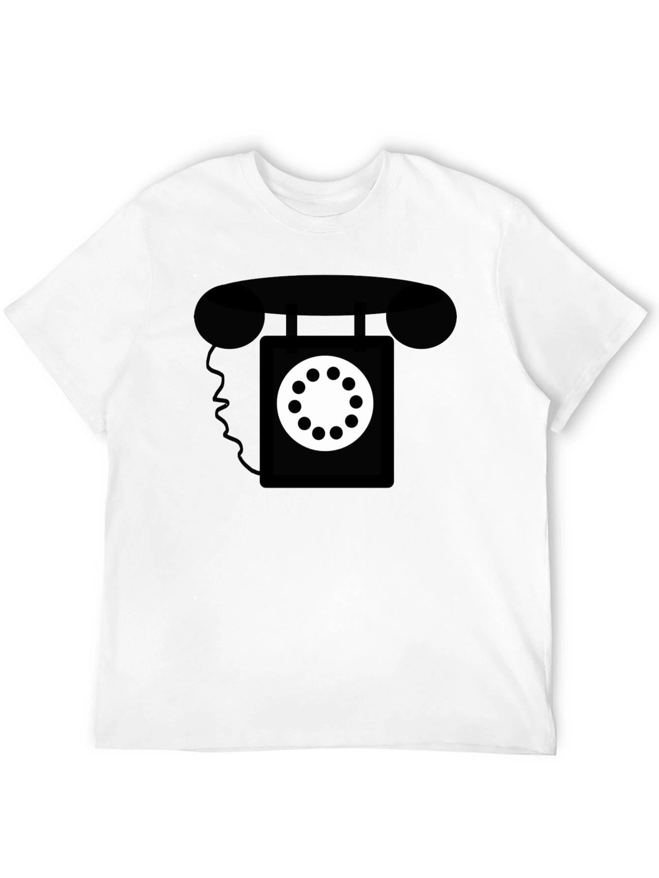 Black Retro Rotary Phone Graphic Tee - Classic Style view 12