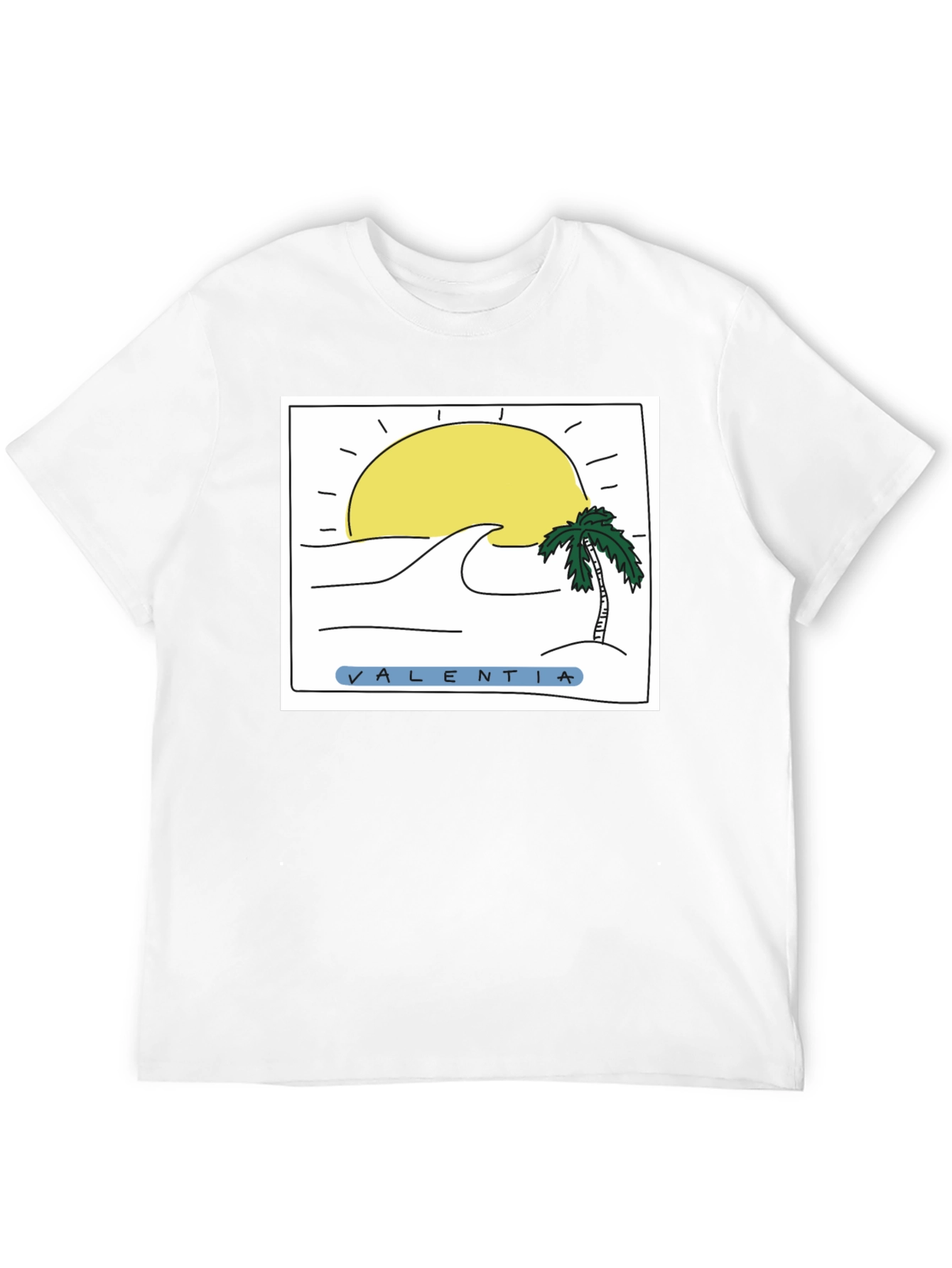 Black Valentia Sun & Waves Graphic Tee - Black view 12