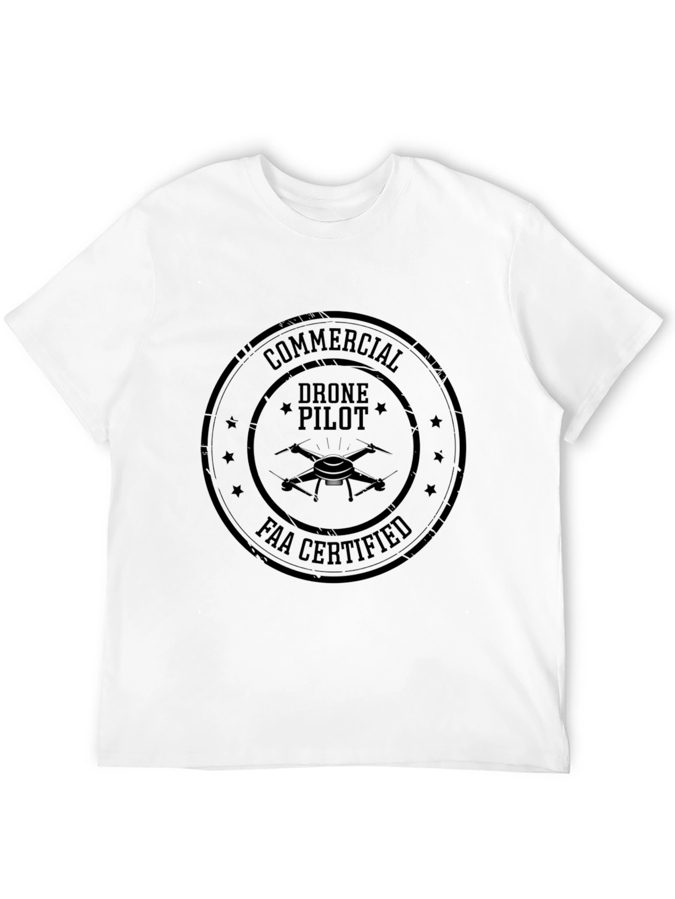 Black Commercial Drone Pilot FAA Certified T-Shirt view 12