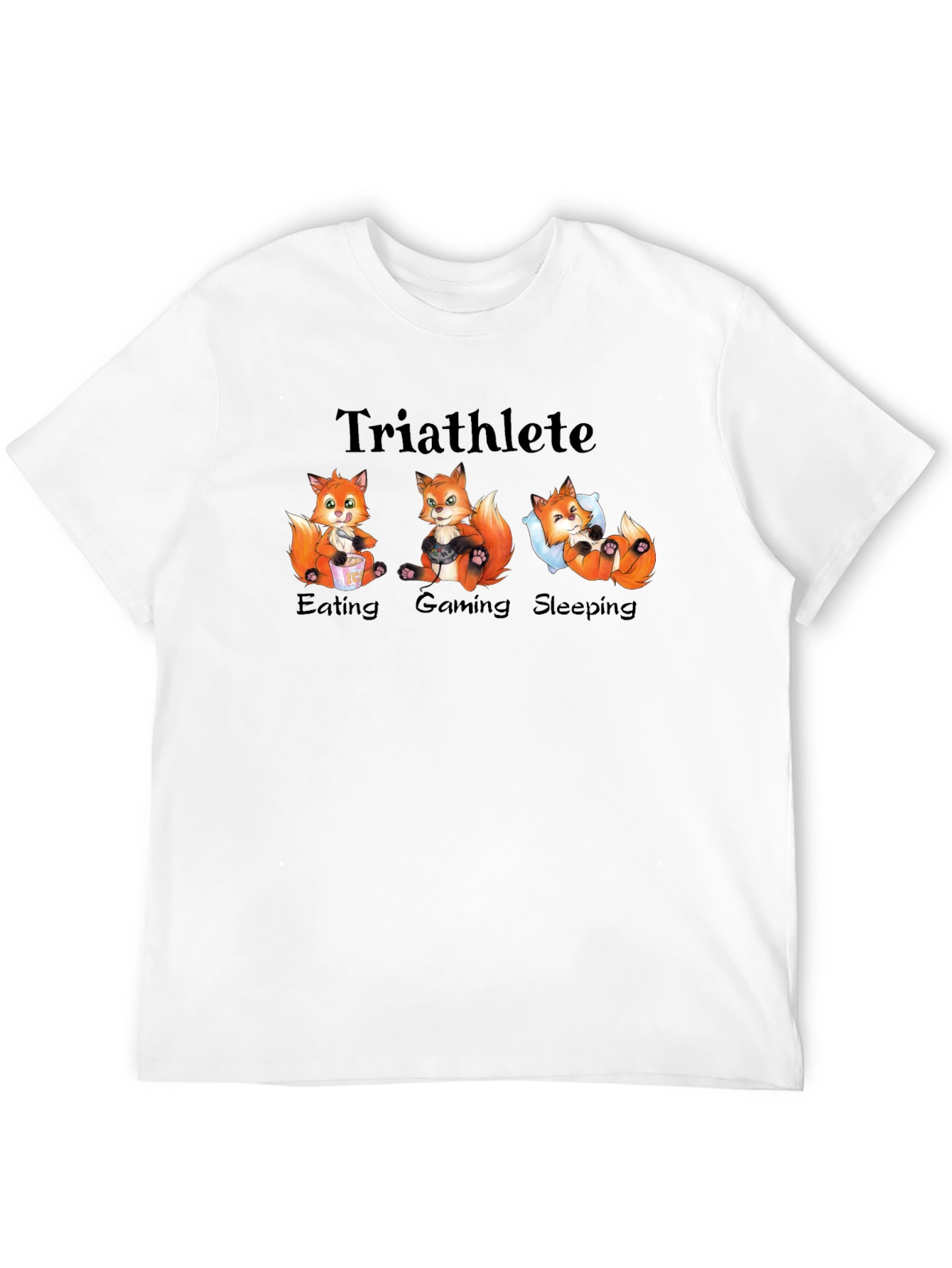 Black Triathlete Fox Graphic T-Shirt view 12
