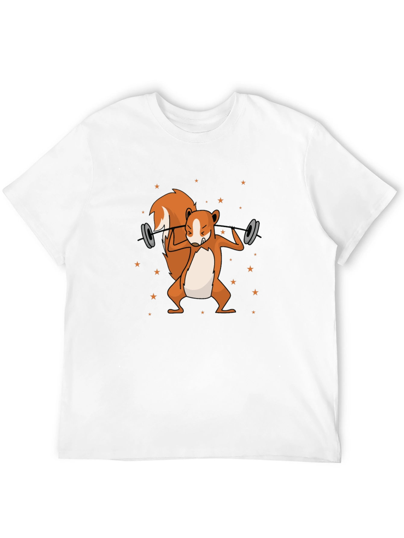 Black Squirrel Lifting Weights Graphic T-Shirt view 12