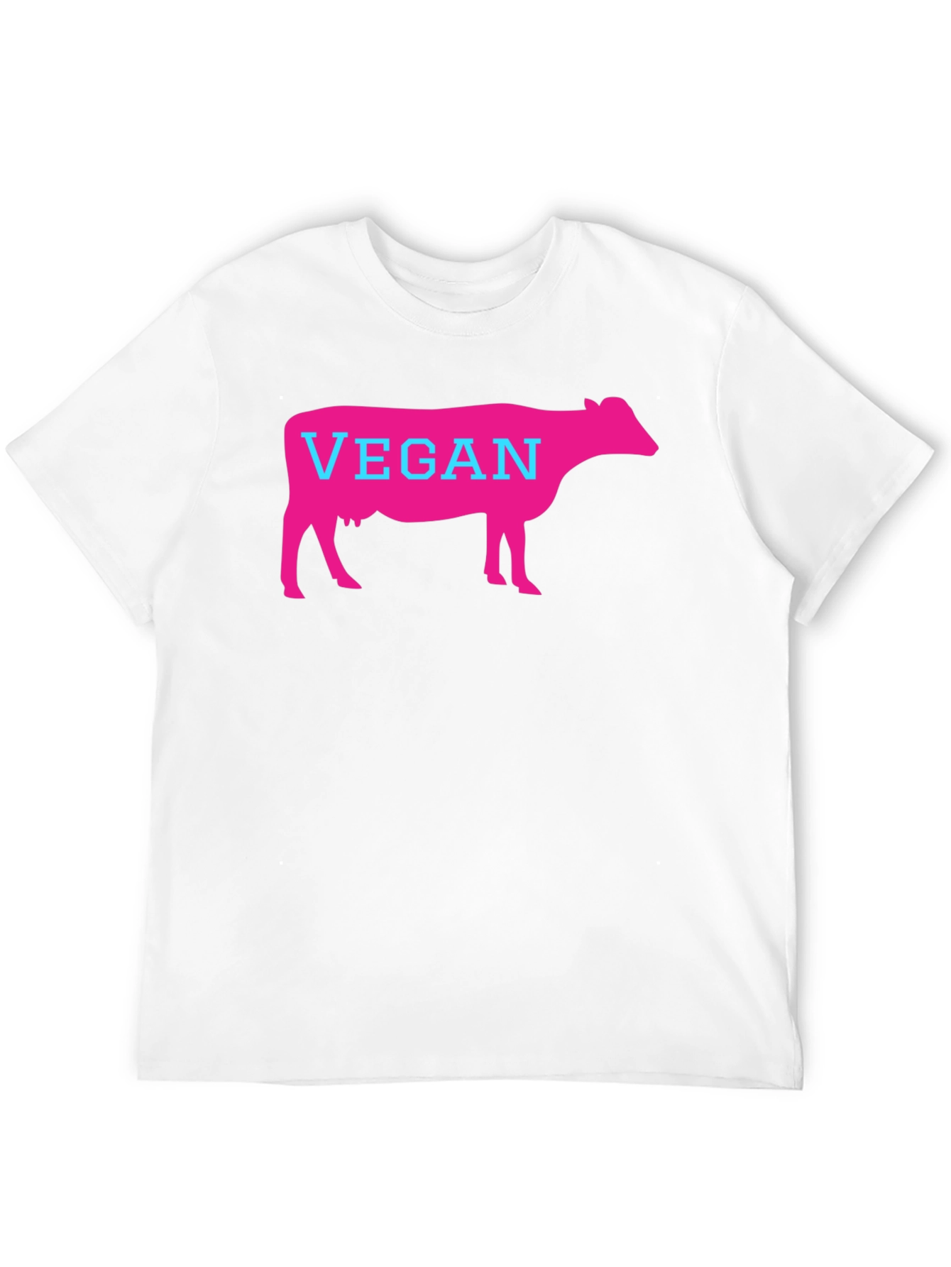 Black Vegan Cow Graphic T-Shirt - Unisex Black Tee view 12