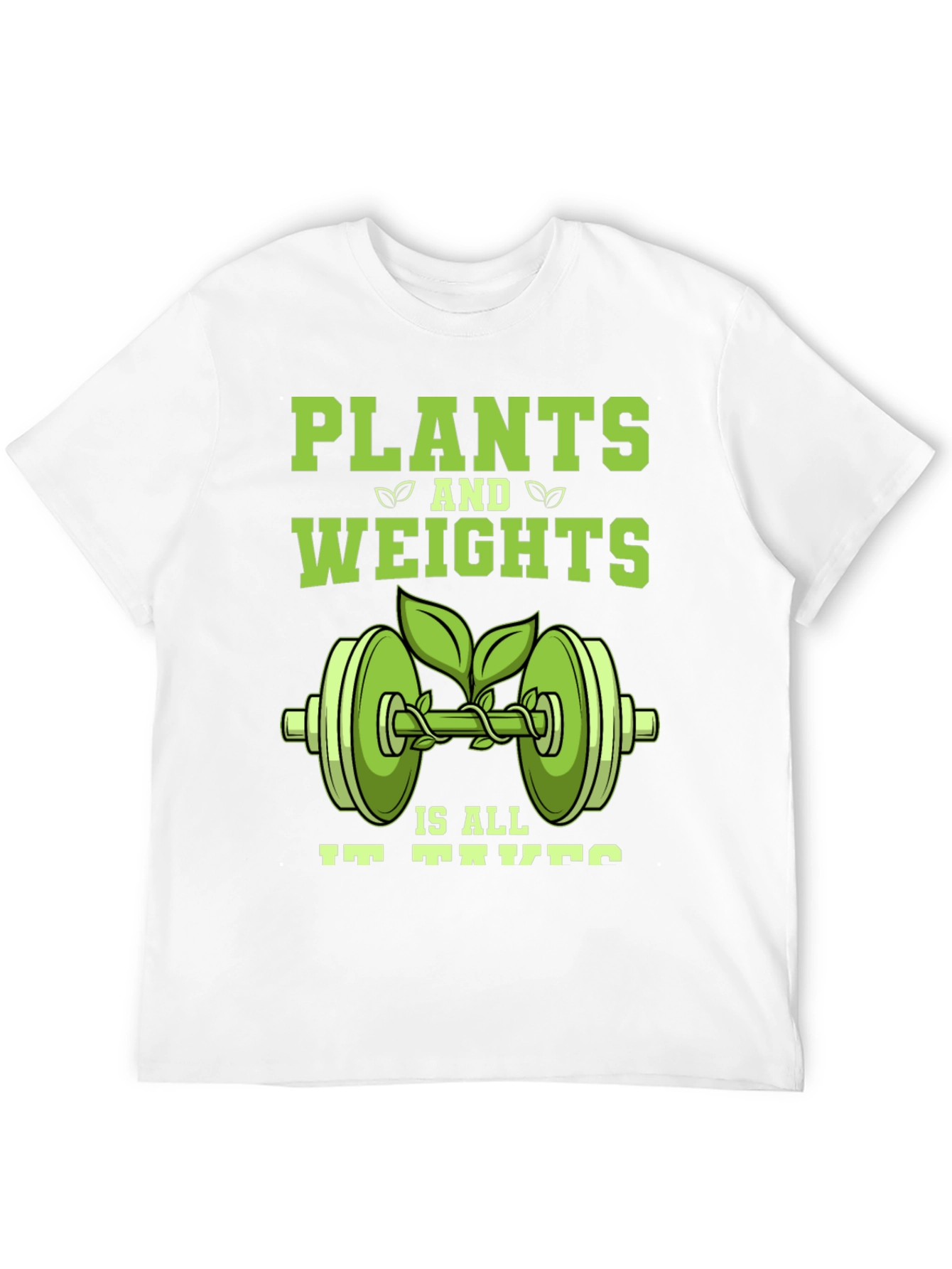 Black Plants and Weights T-Shirt - Vegan Fitness Apparel view 12