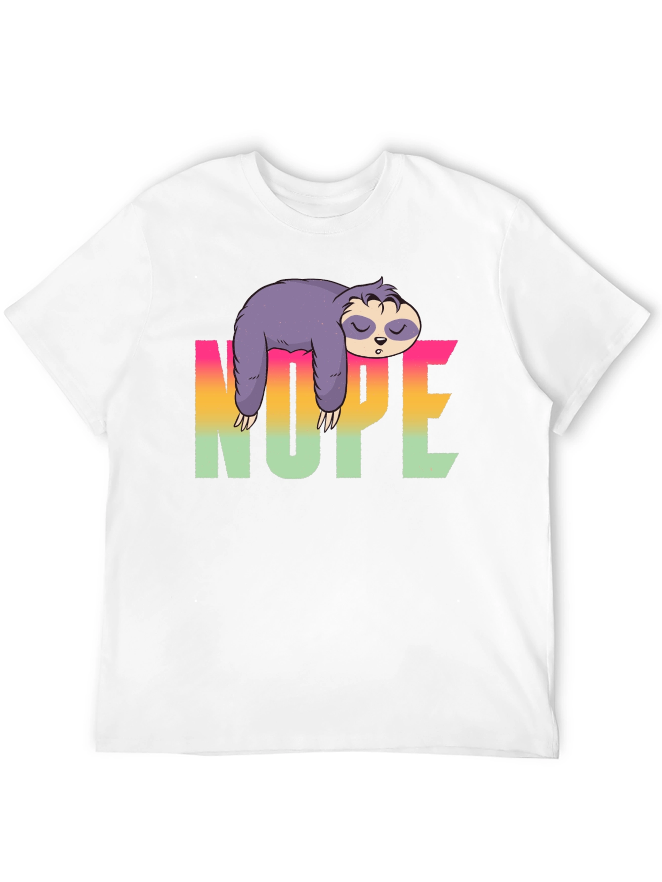 Black Nope Sloth T-Shirt - Funny Lazy Animal Tee view 12