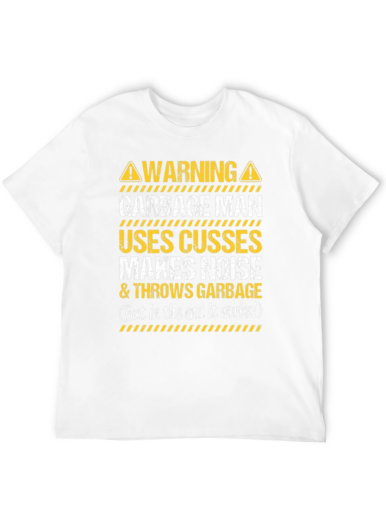Black Warning Garbage Man T-Shirt - Funny Novelty Tee view 12