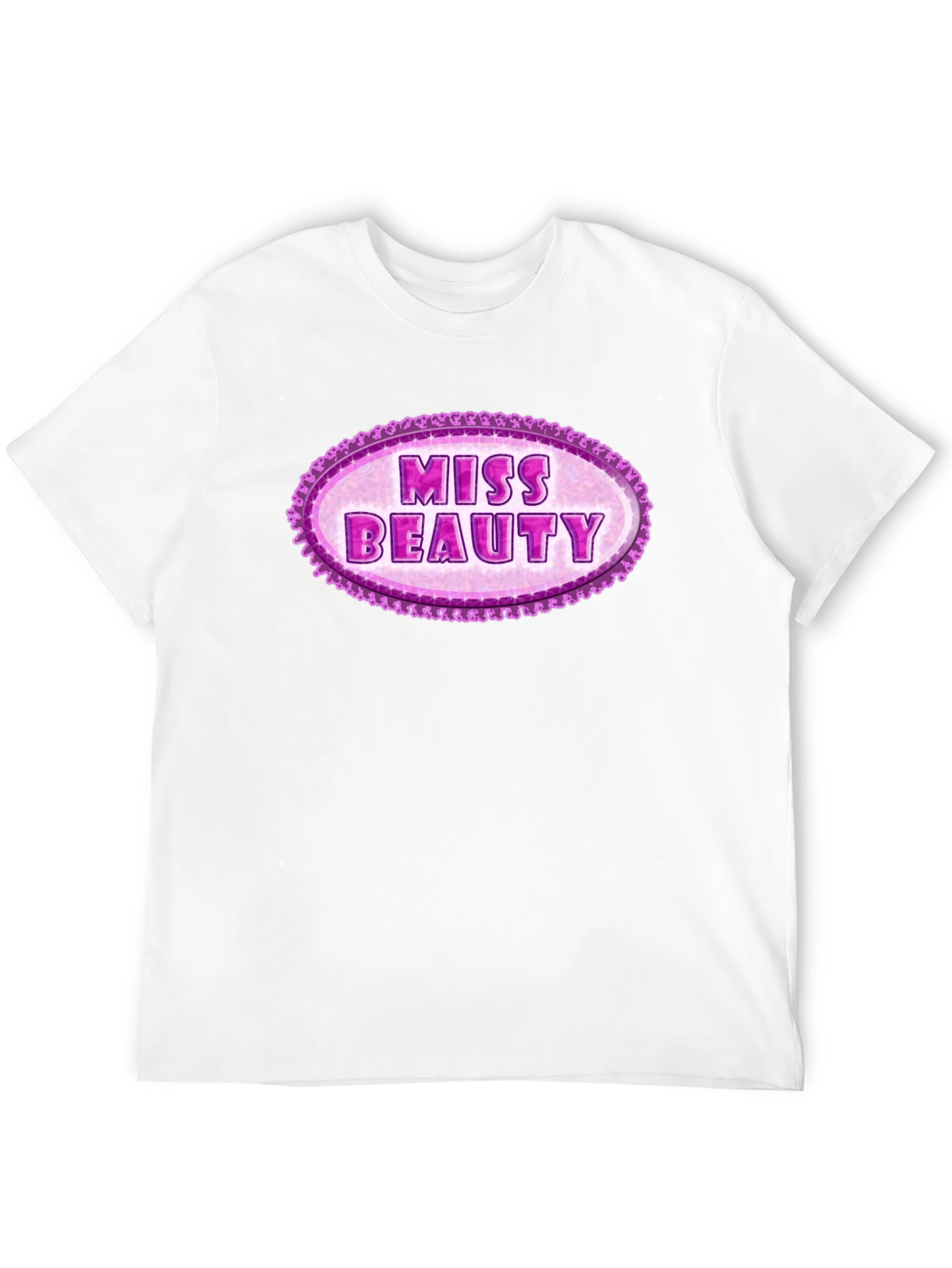 Black Miss Beauty Oval Graphic Tee - Black Cotton Blend view 12