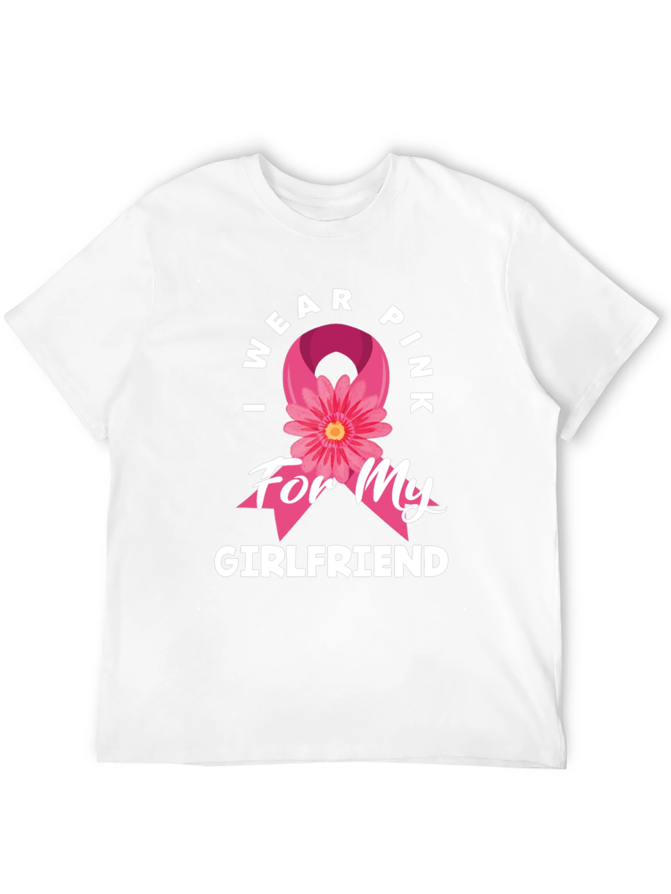 Black I Wear Pink for My Girlfriend Breast Cancer Awareness T-Shirt view 12