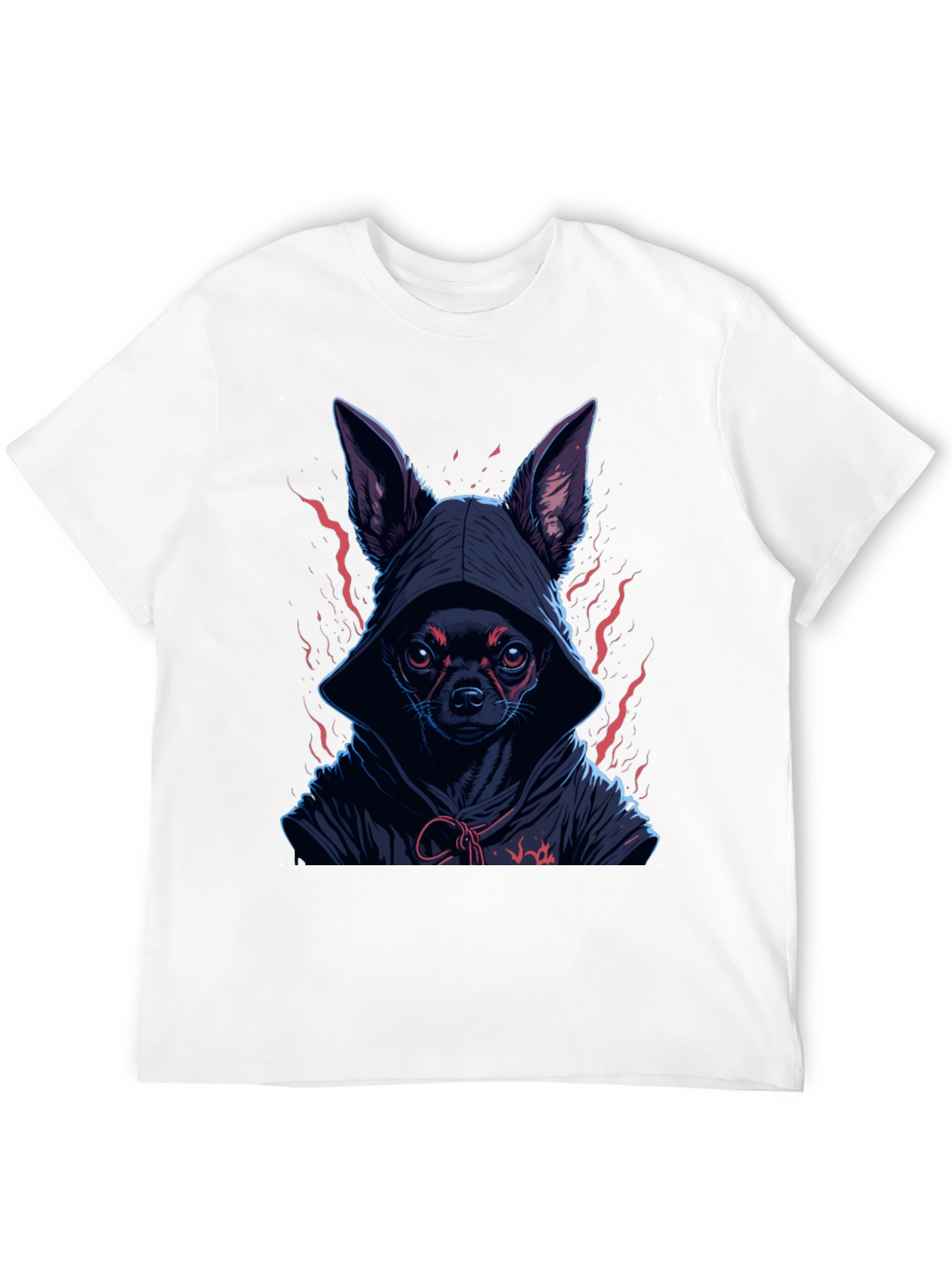 Black Hooded Chihuahua Graphic Tee view 12