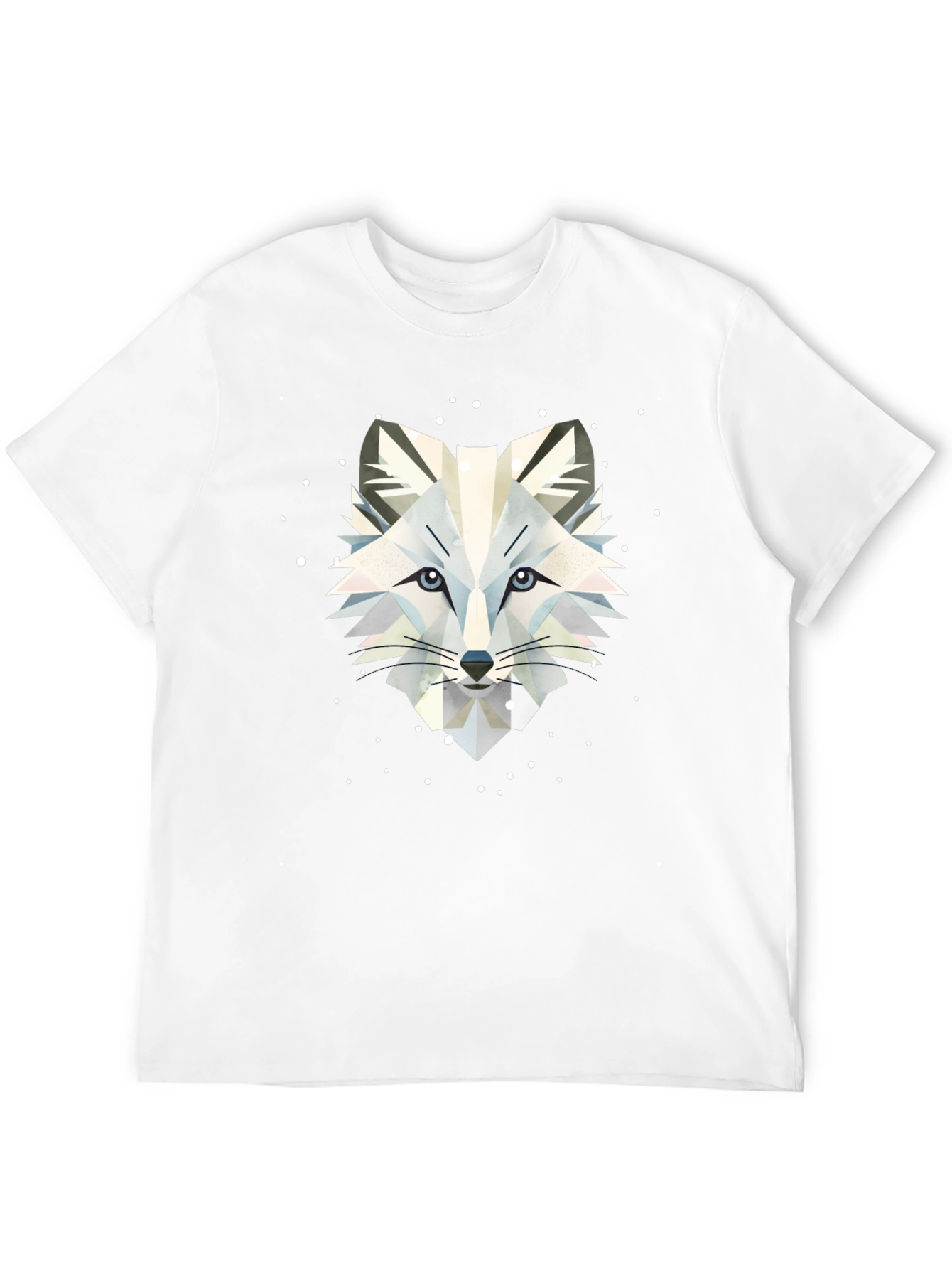 Black Geometric Arctic Fox Graphic Tee - Stylish Black T-Shirt view 12
