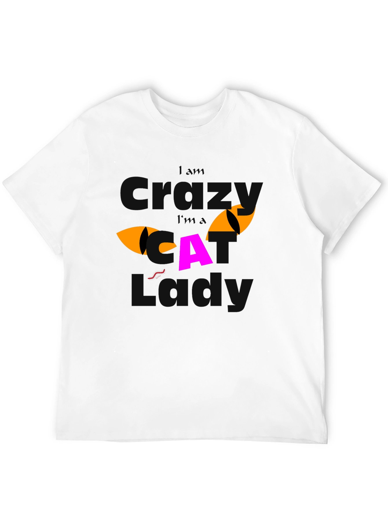 Black Crazy Cat Lover Graphic T-Shirt view 12