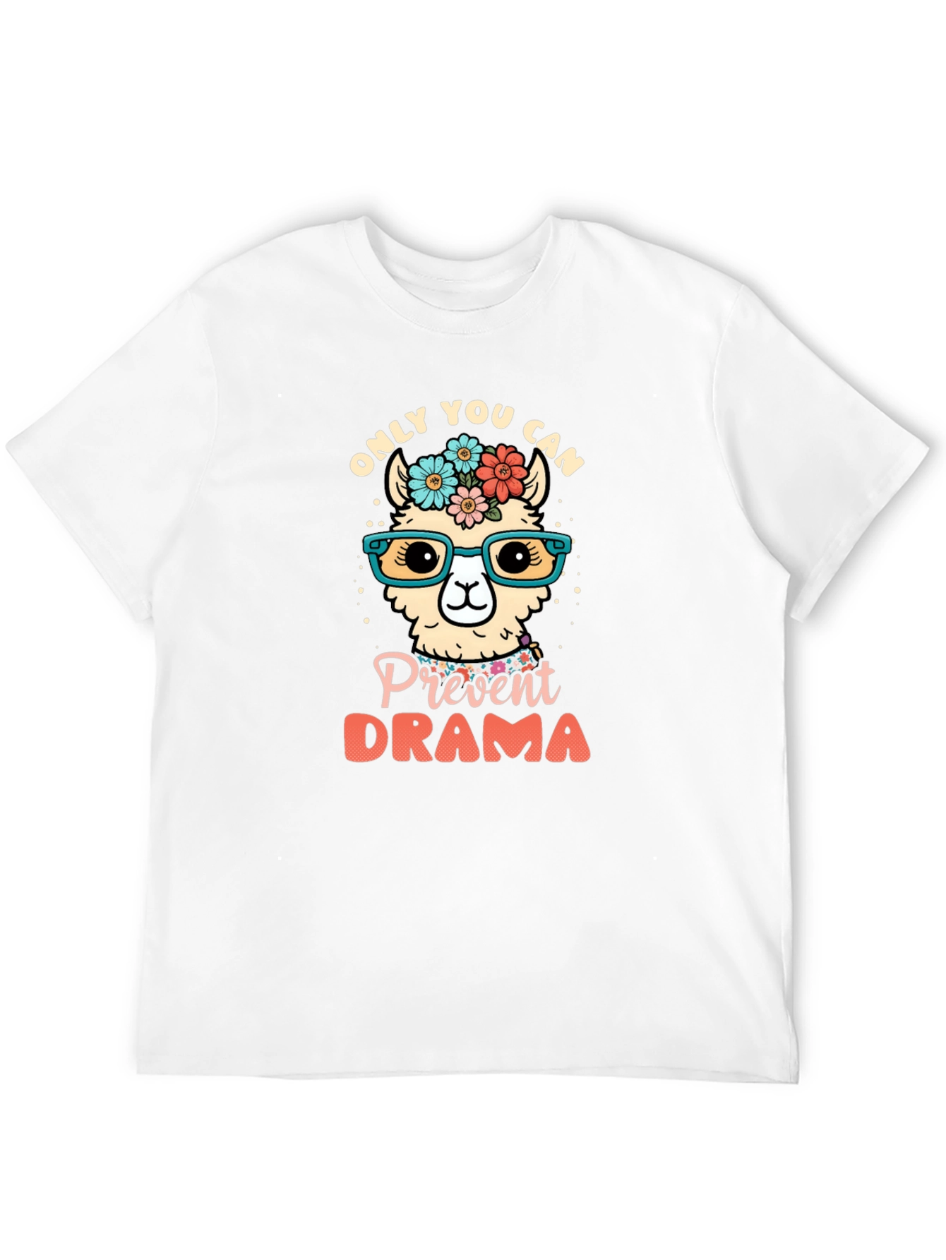 Black Only You Can Prevent Drama Llama Graphic Tee view 12