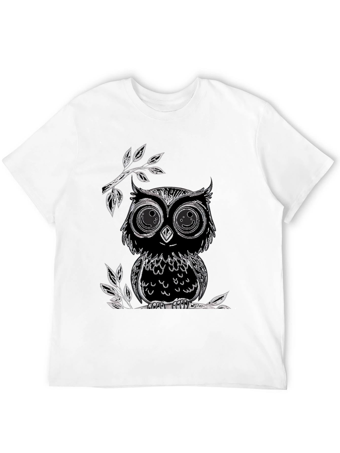 Black Owl Graphic T-Shirt - Soft Cotton Blend, Black view 12