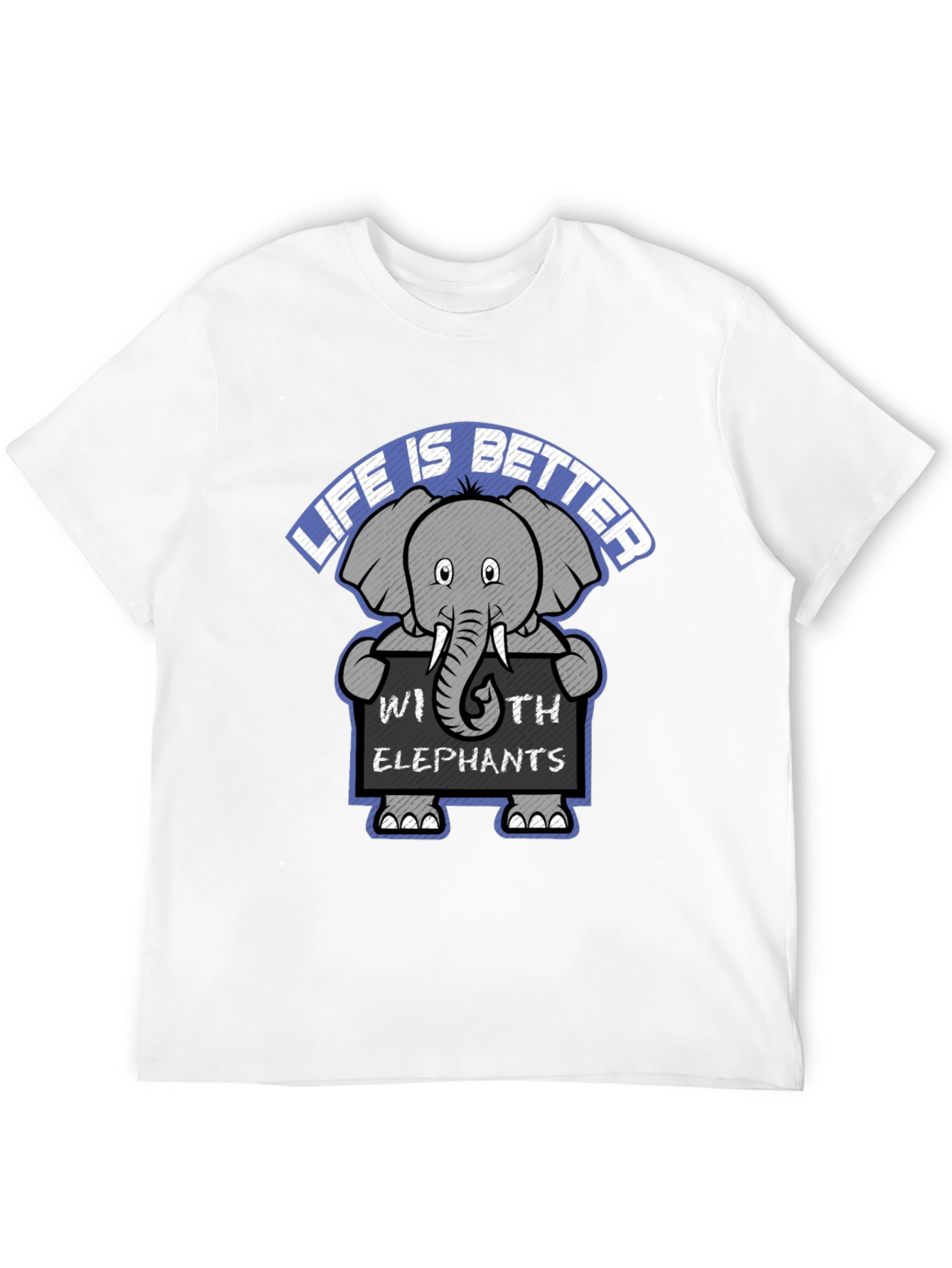 Black Life is Better with Elephants Graphic Tee view 12