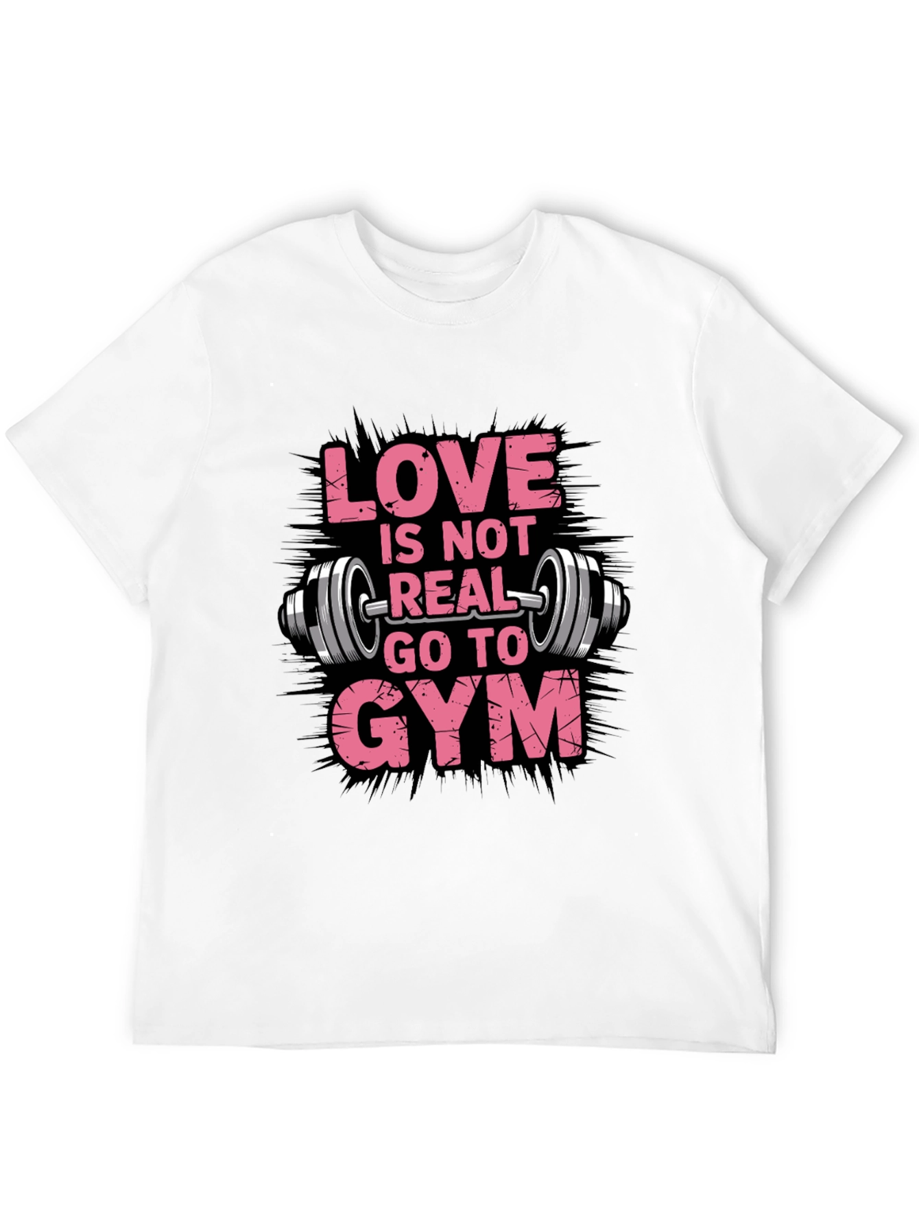 Black Love is Not Real Go To Gym Black T-Shirt view 12
