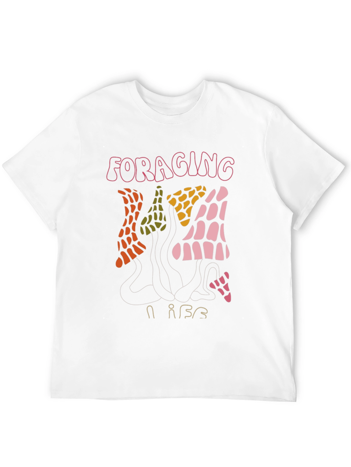 Black Foraging Vibes T-Shirt - Unique Mushroom Design view 12