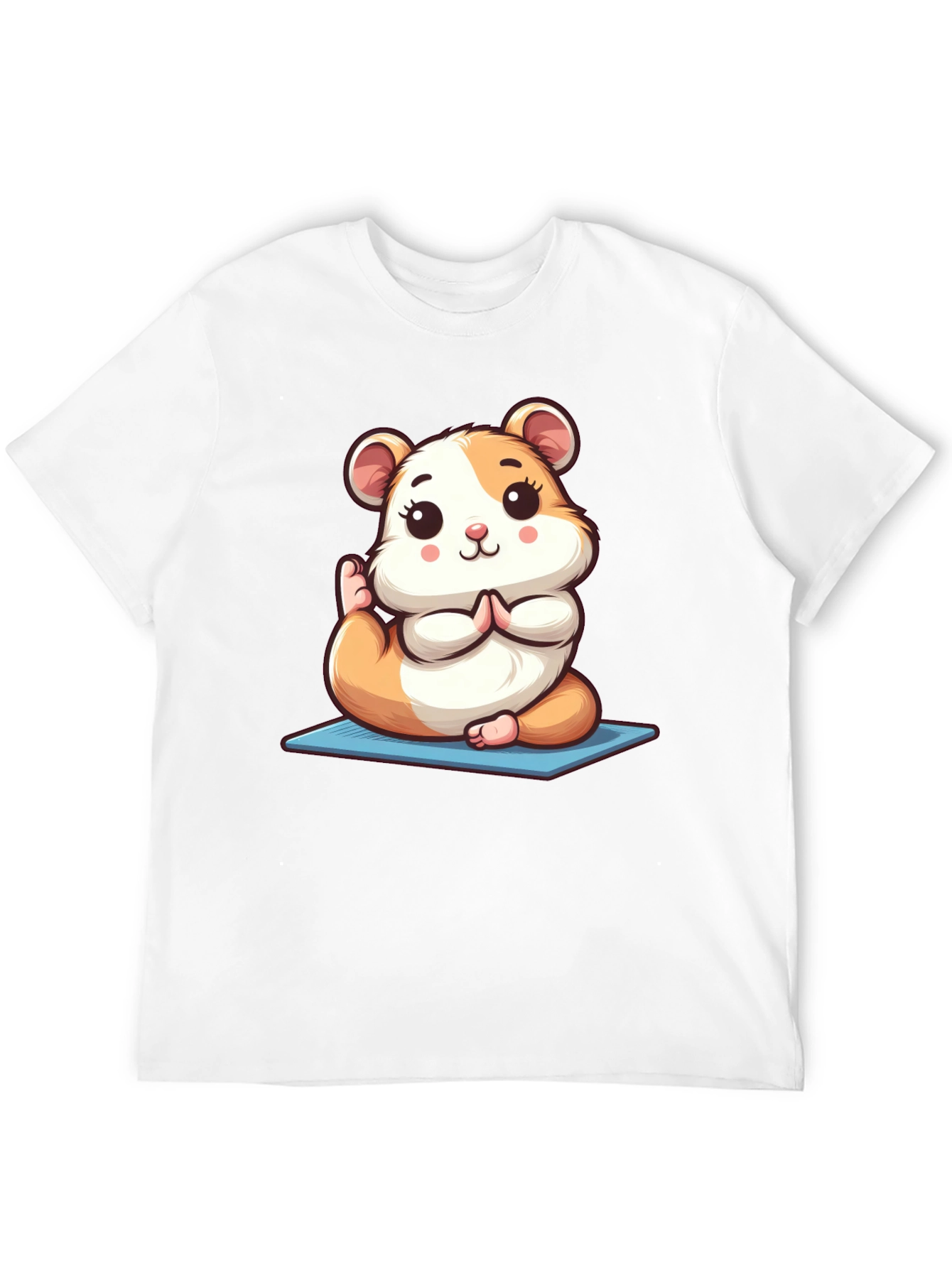 Black Yoga Hamster Tee - Meditating Rodent T-Shirt view 12