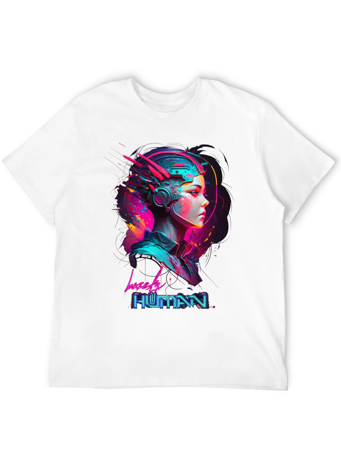 Black Lovely Human Cyberpunk Style Black T-Shirt view 12