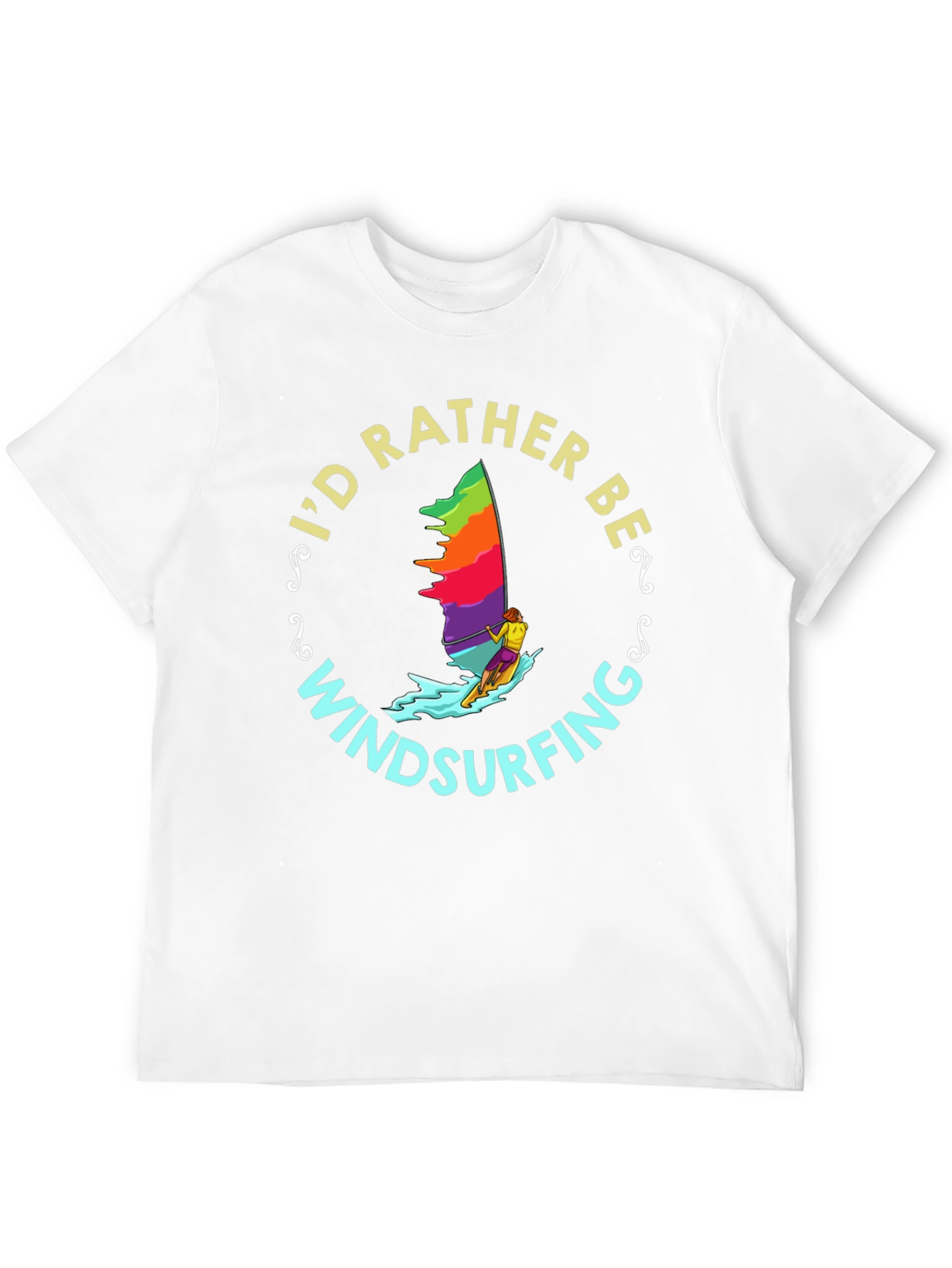 Black Windsurfing T-Shirt - I'd Rather Be Windsurfing view 12