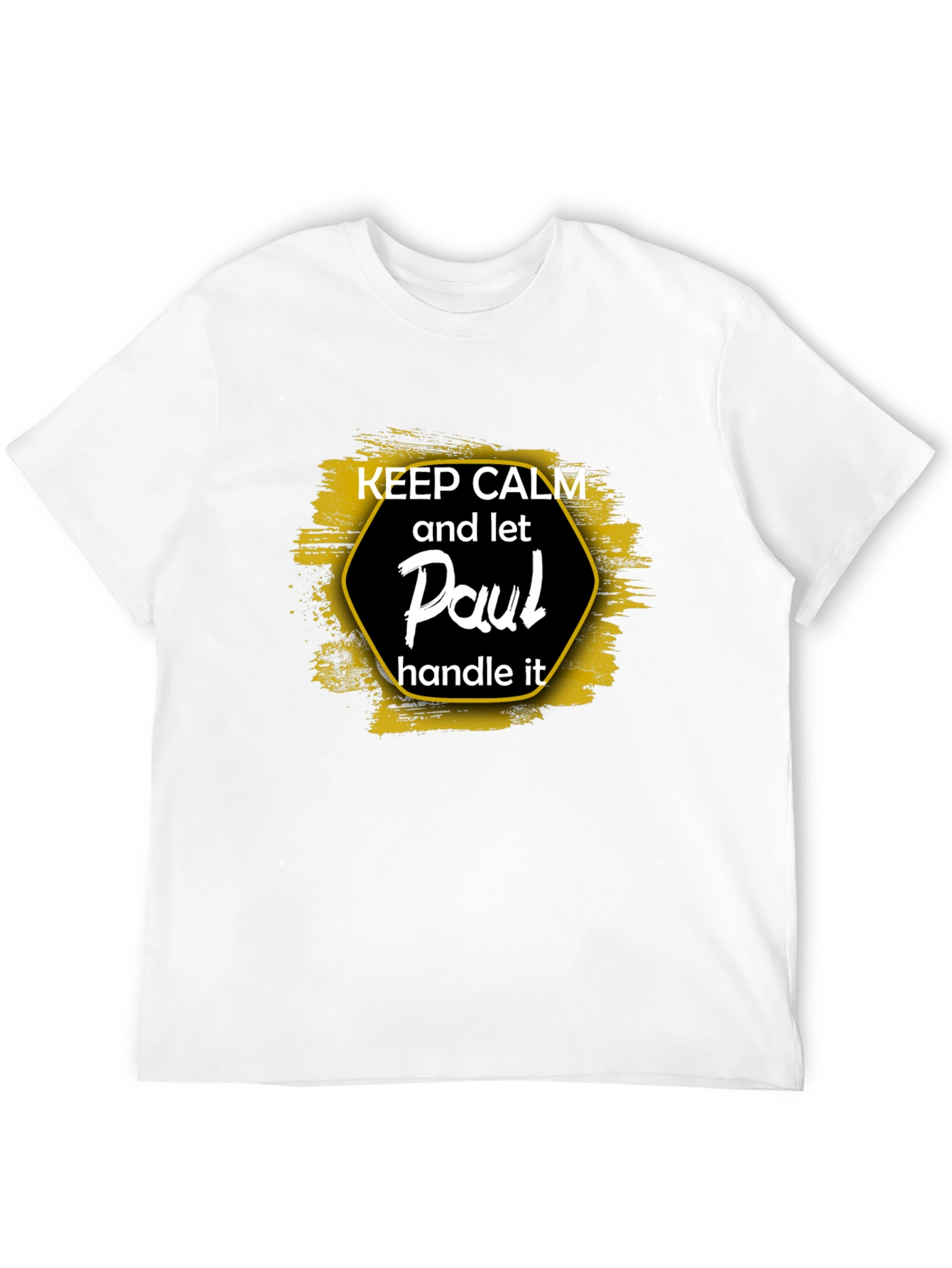 Black Keep Calm and Let Paul Handle It - Black T-Shirt view 12