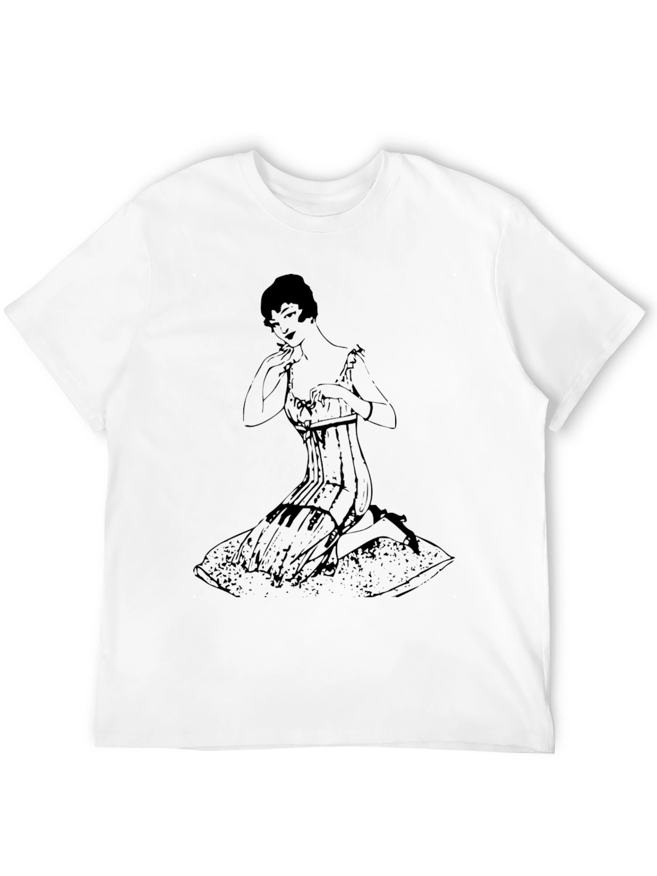 Black Vintage Lady Graphic Tee view 12