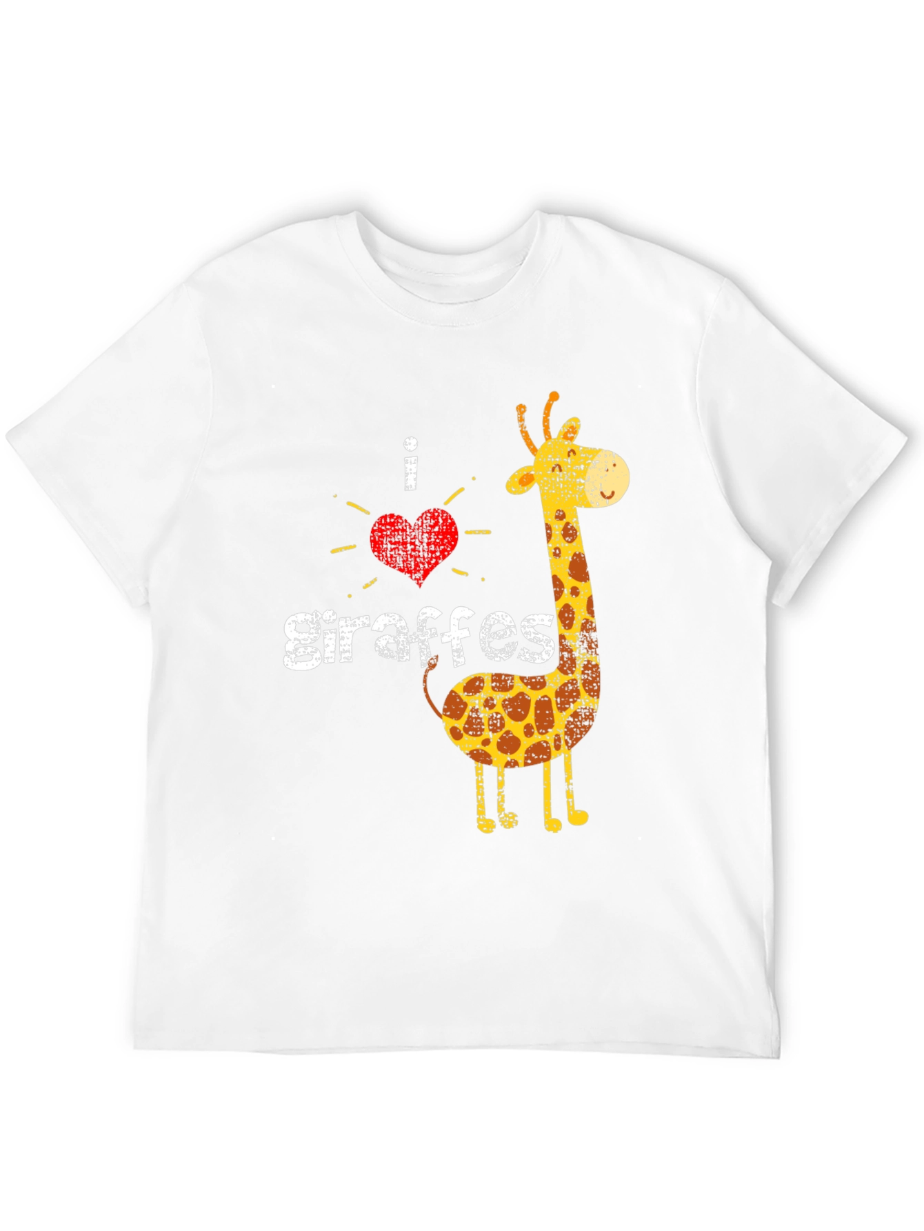 Black I Love Giraffes Graphic Tee - Unisex Black T-Shirt view 12