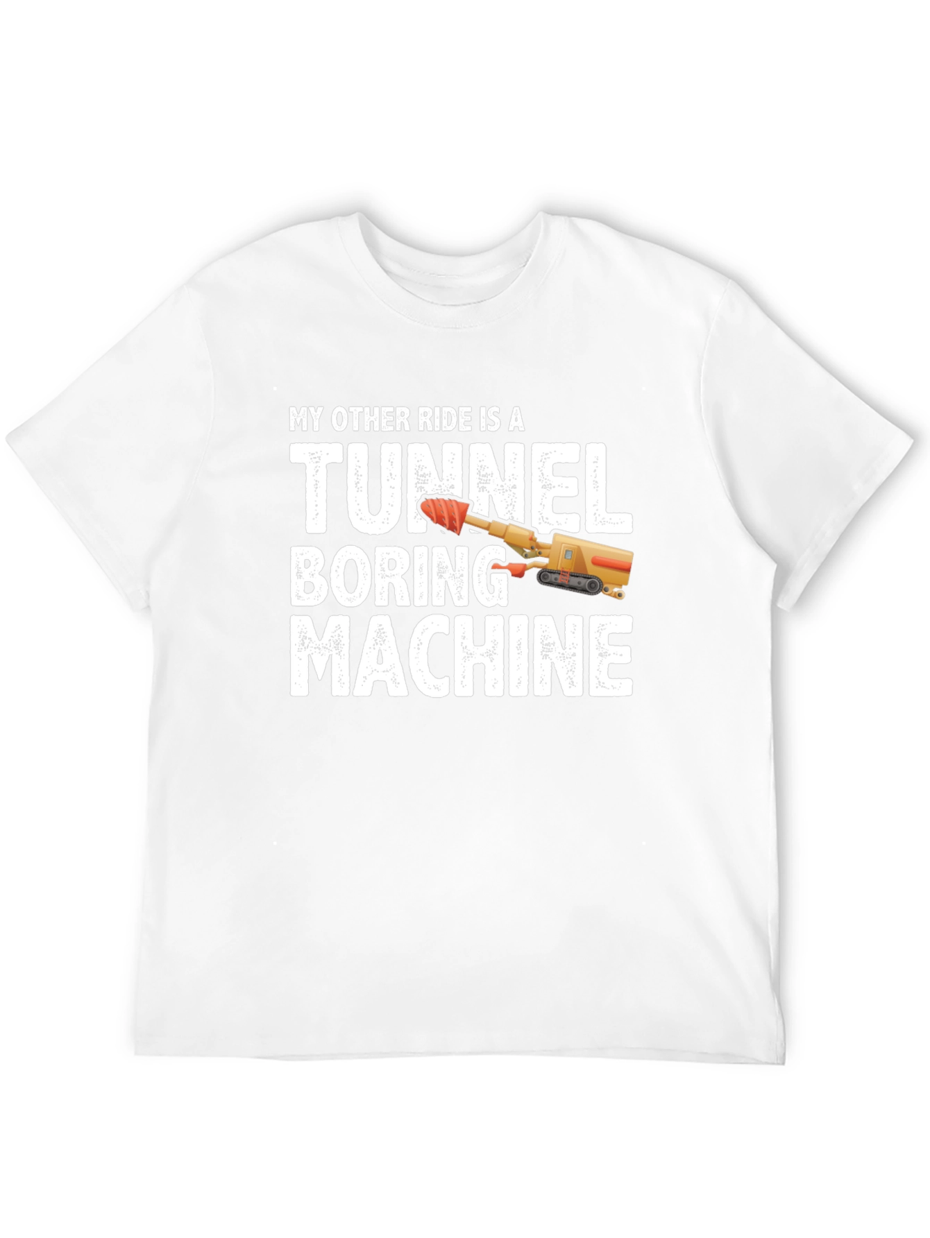 Black Tunnel Boring Machine T-Shirt - Funny Construction Tee view 12