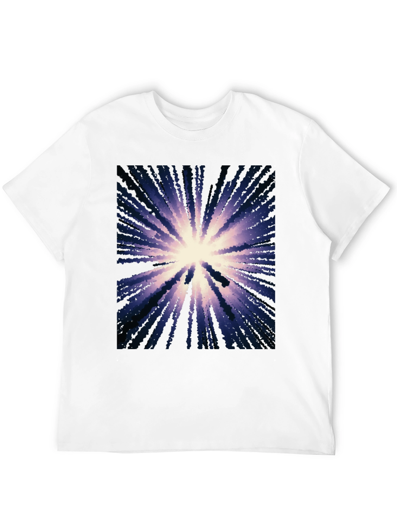 Black Abstract Burst Graphic Black T-Shirt view 12