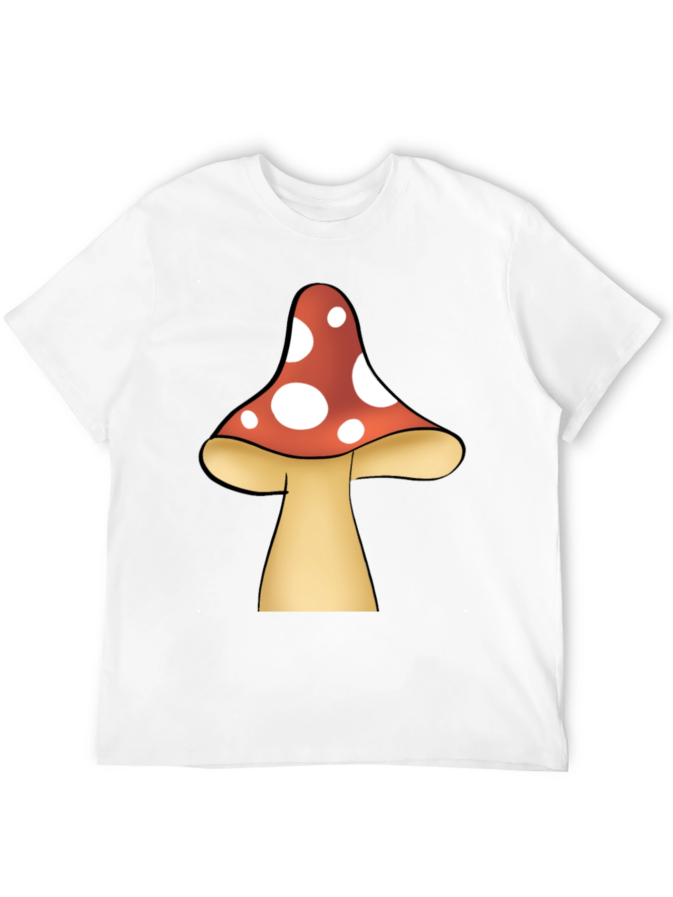 Black Mushroom Graphic Tee - Funky Black T-Shirt view 12