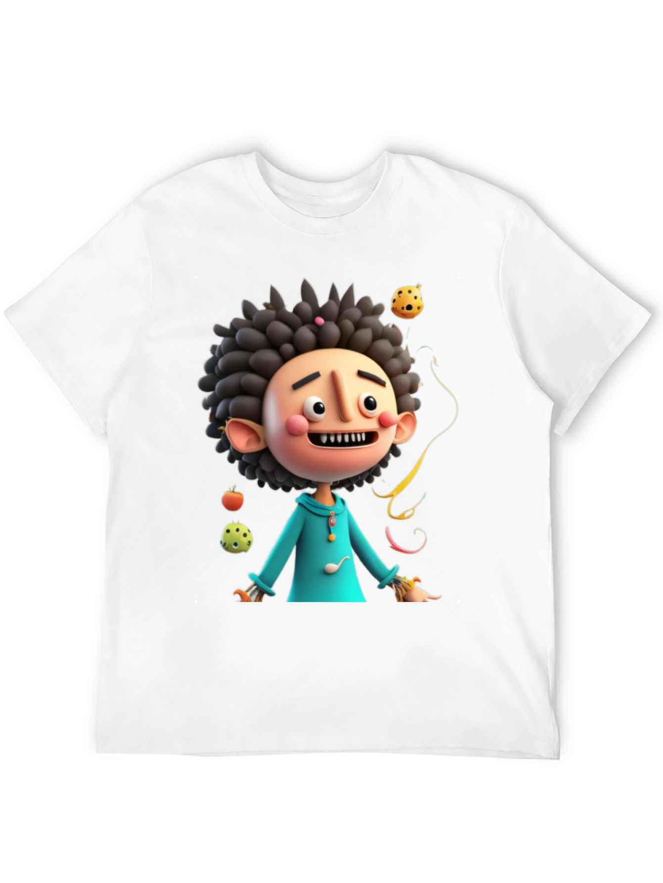 Black Fun Cartoon Character Black T-Shirt view 12