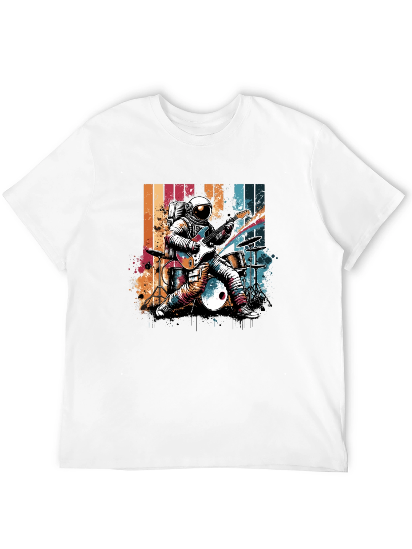 Black Astronaut Guitarist T-Shirt view 12