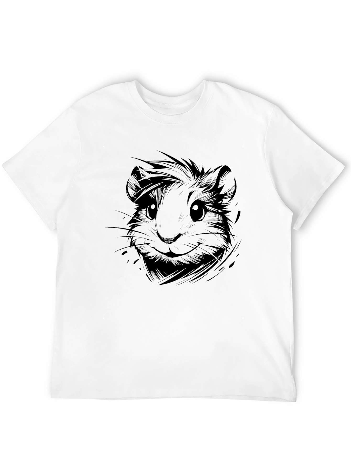 Black Guinea Pig Graphic Tee - Black Cotton T-Shirt view 12