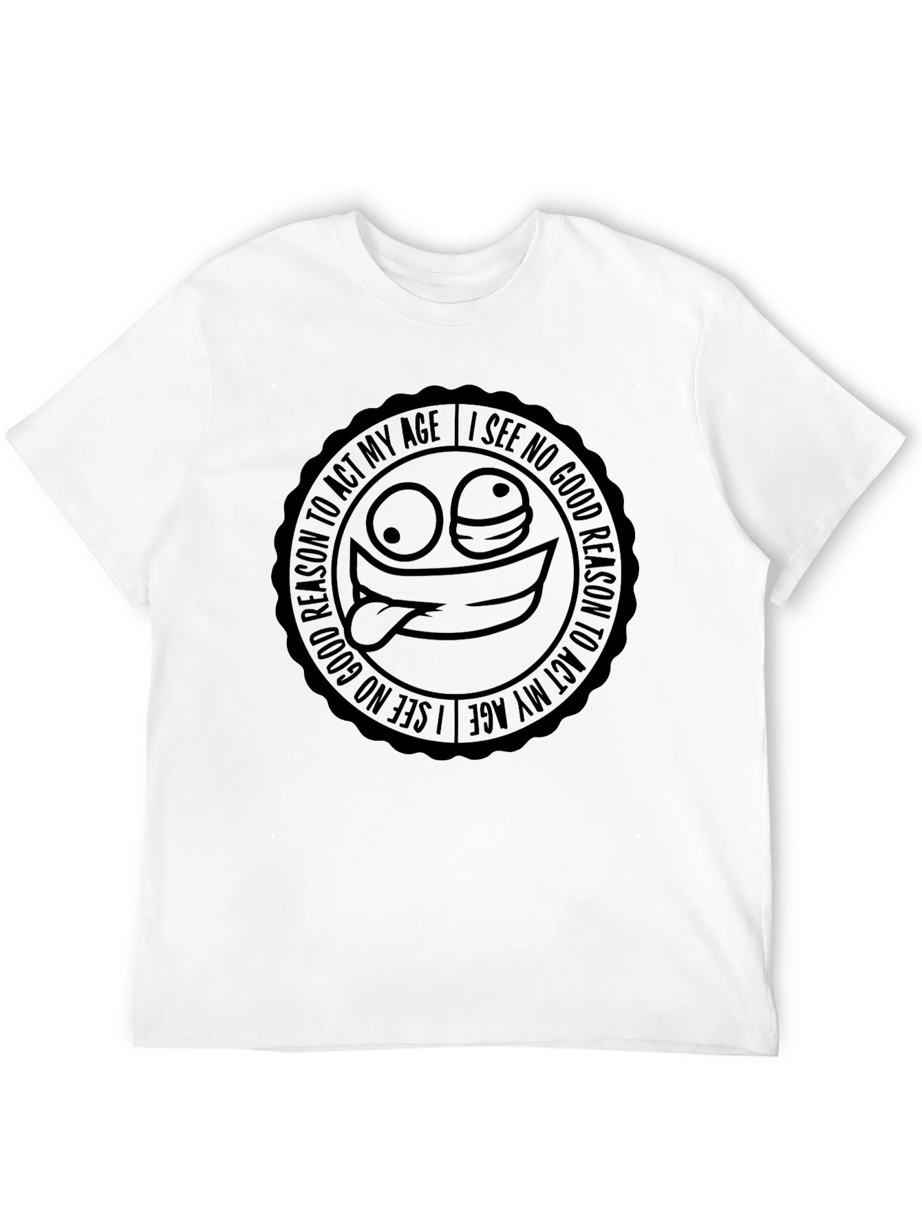 Black Funny "No Reason to Act My Age" Graphic Tee view 12