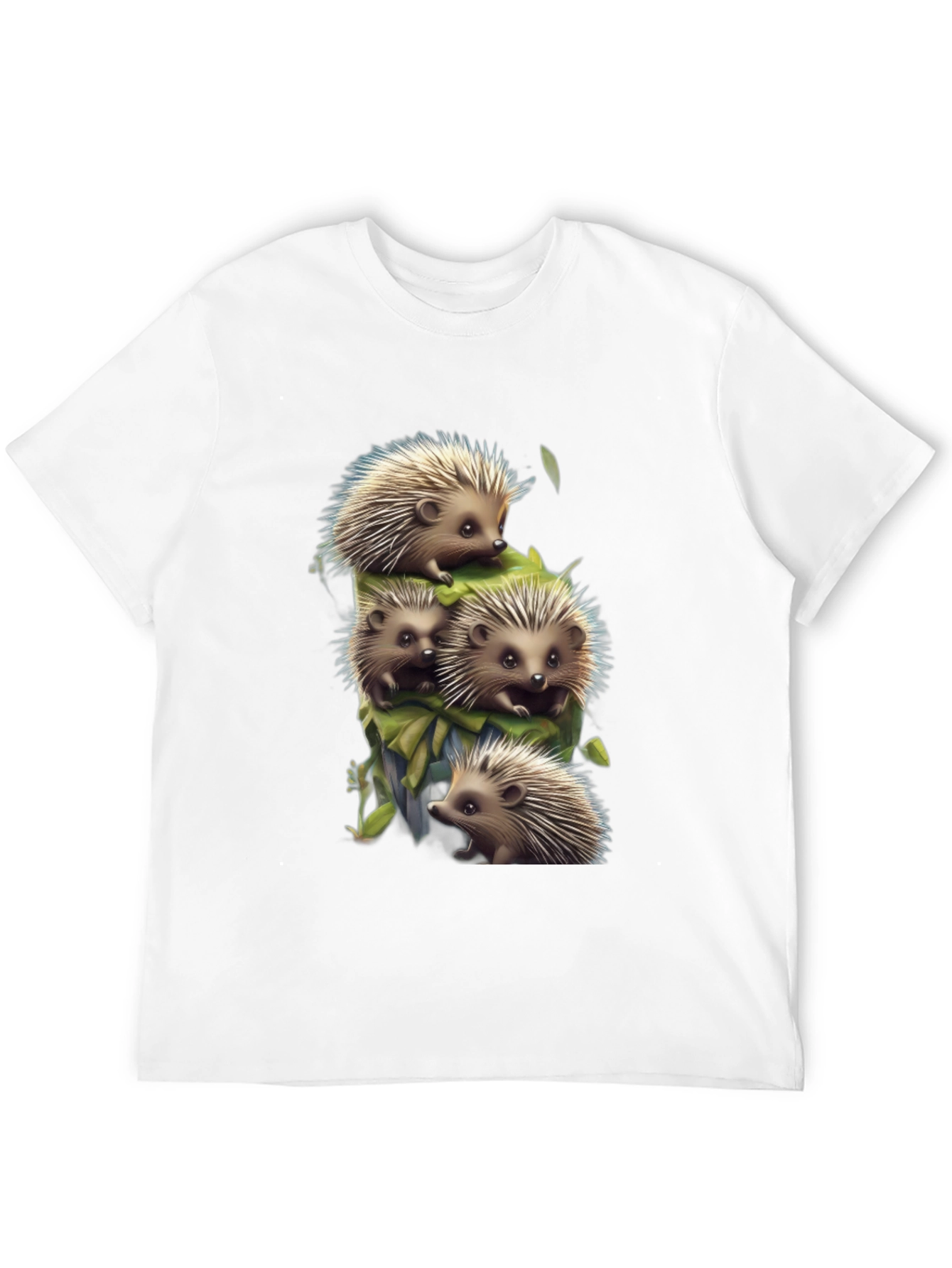 Black Cute Hedgehog Stack Graphic Tee - Black view 12