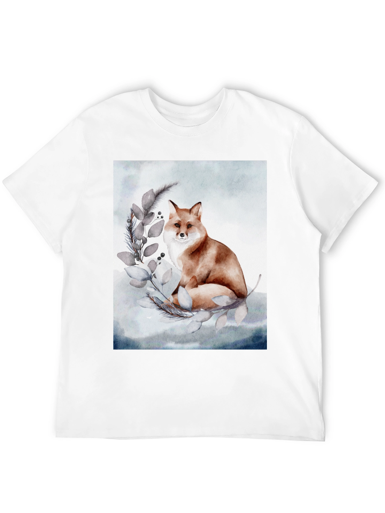 Black Watercolor Fox T-Shirt view 12