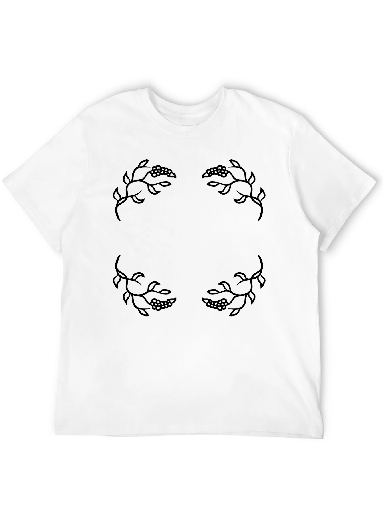 Black Black Tee with Floral Berry Accents view 12